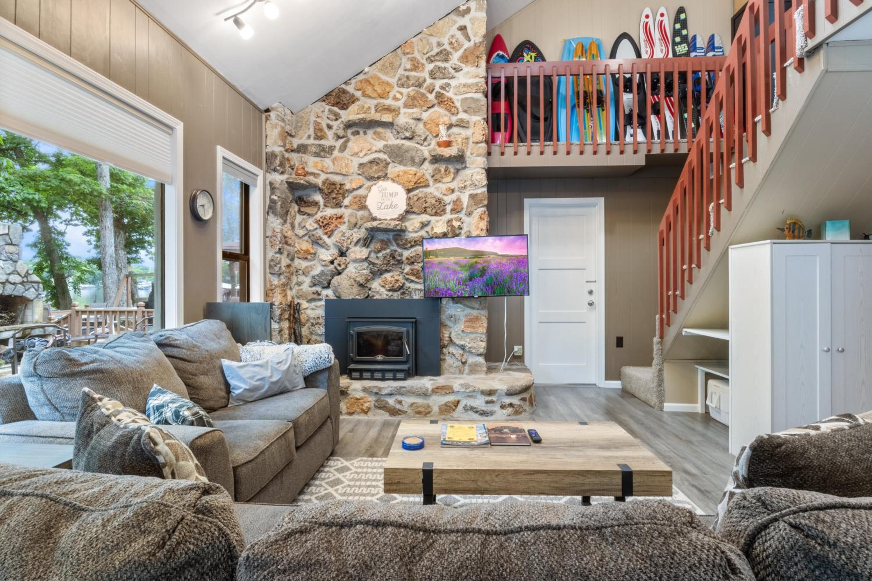 Lakefront Retreat w/ Private Dock, Kayaks, Swim Mat & Lake Views