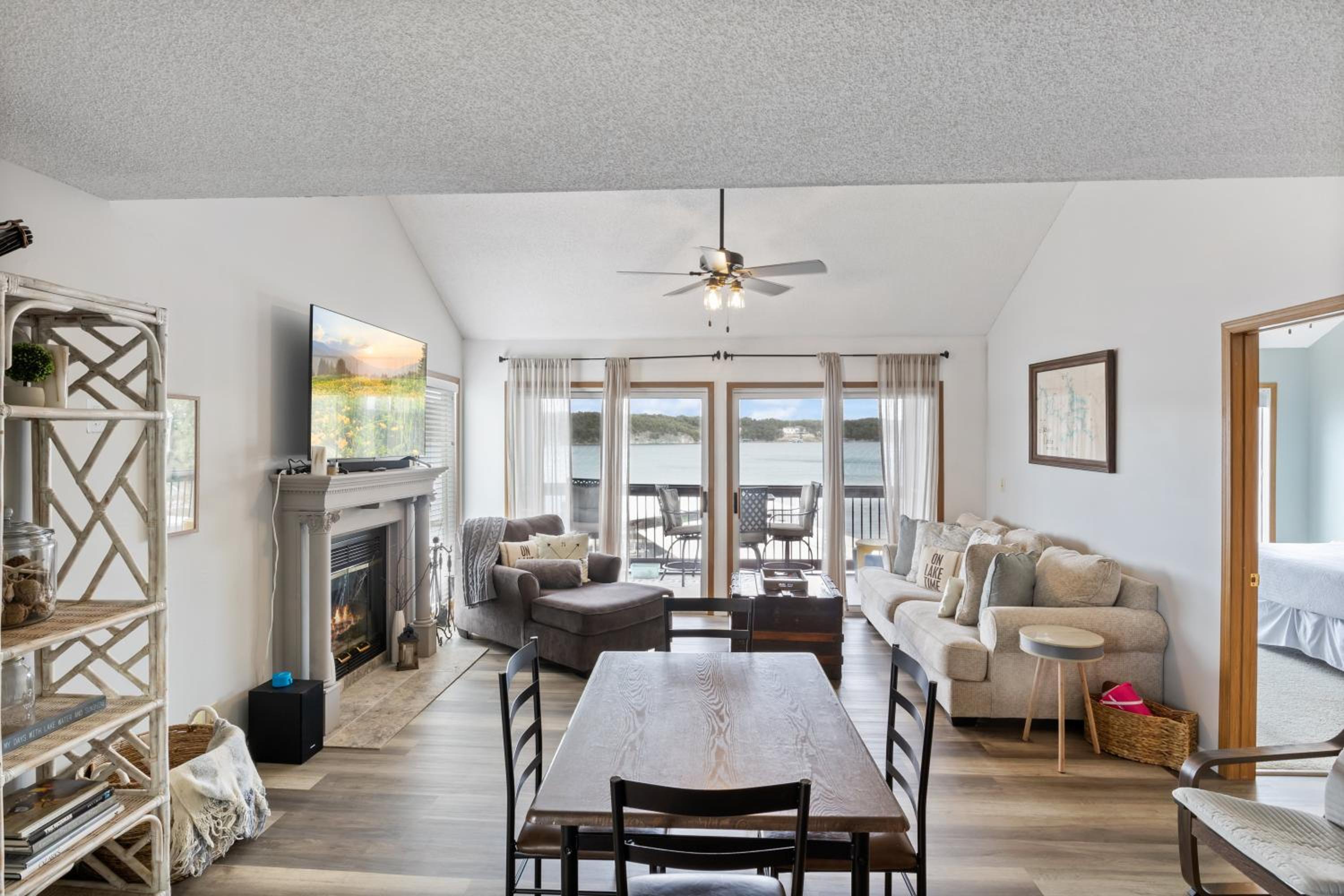 Poolside Condo with Amazing Lake Views & Design