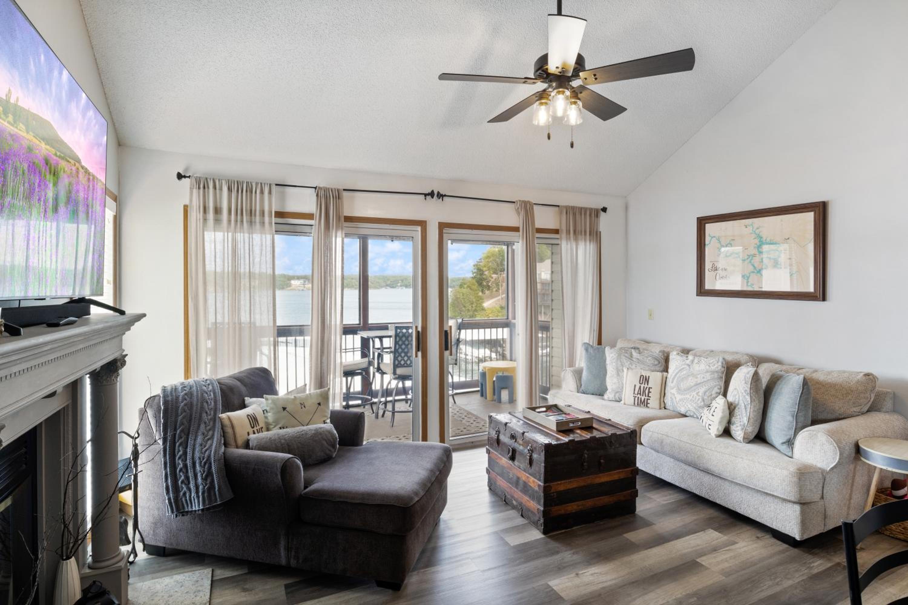 Poolside Condo with Amazing Lake Views & Design