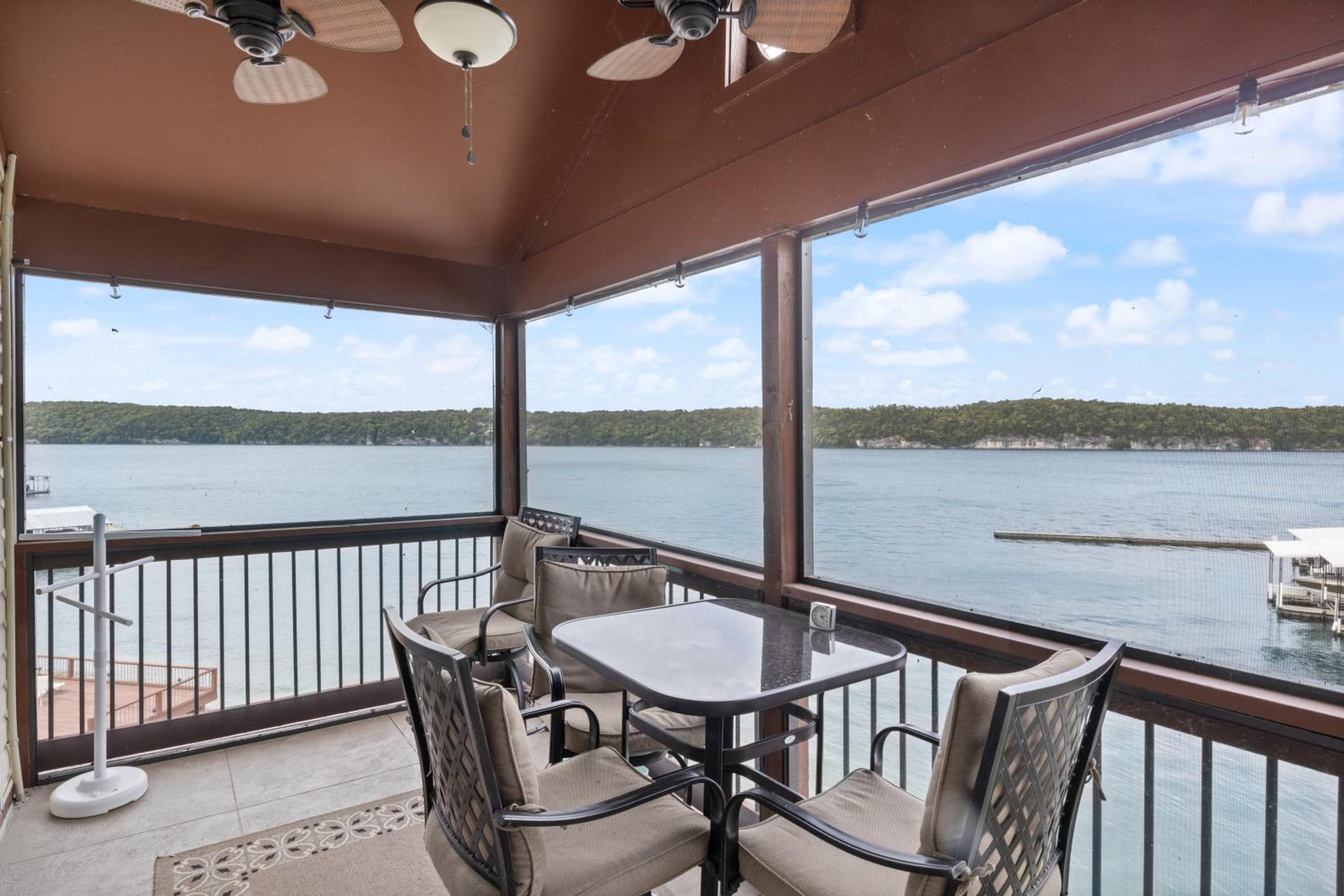 Poolside Condo with Amazing Lake Views & Design