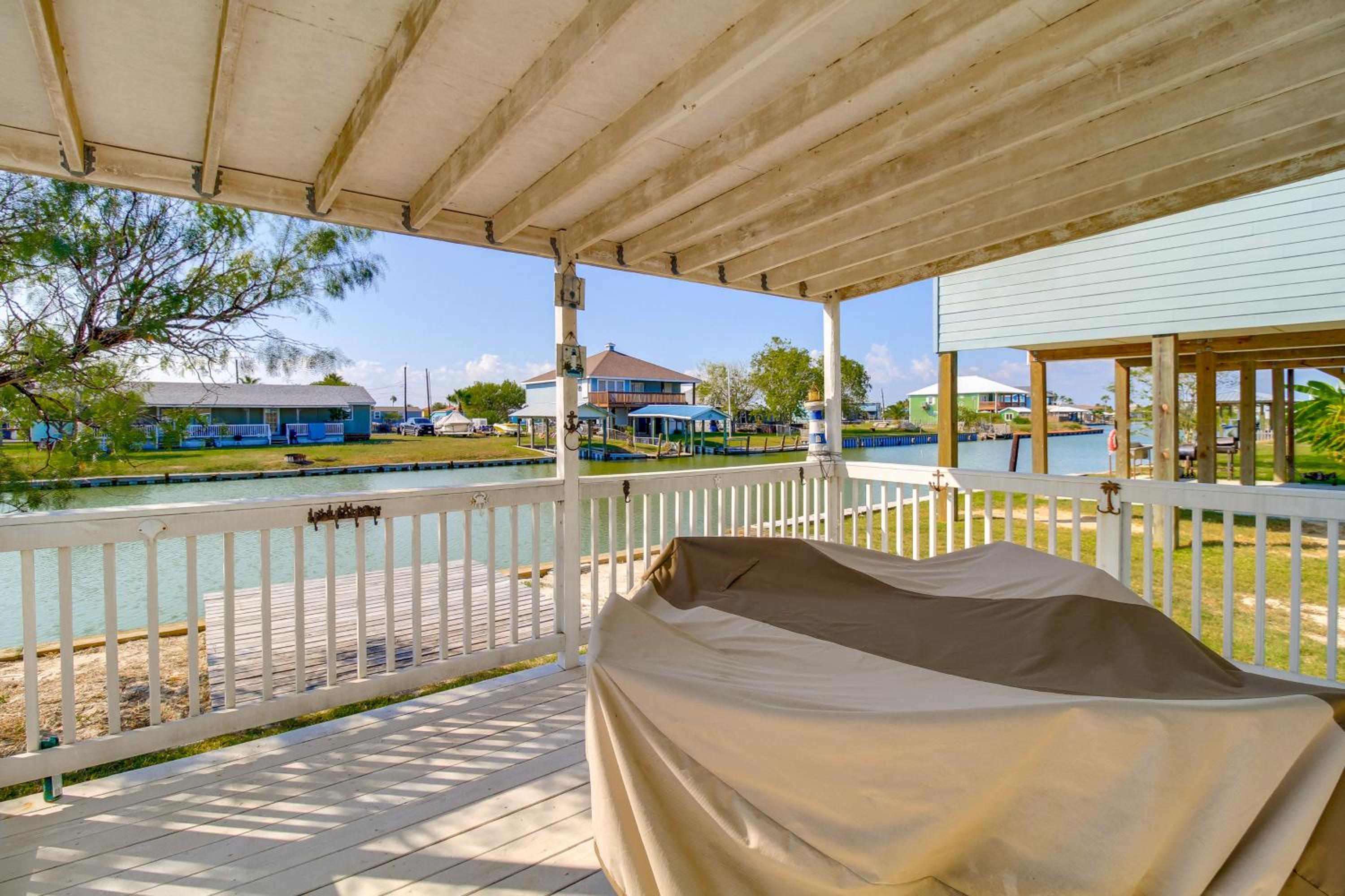 Canal-Front Home with Deck 6 Mi to Rockport Beach