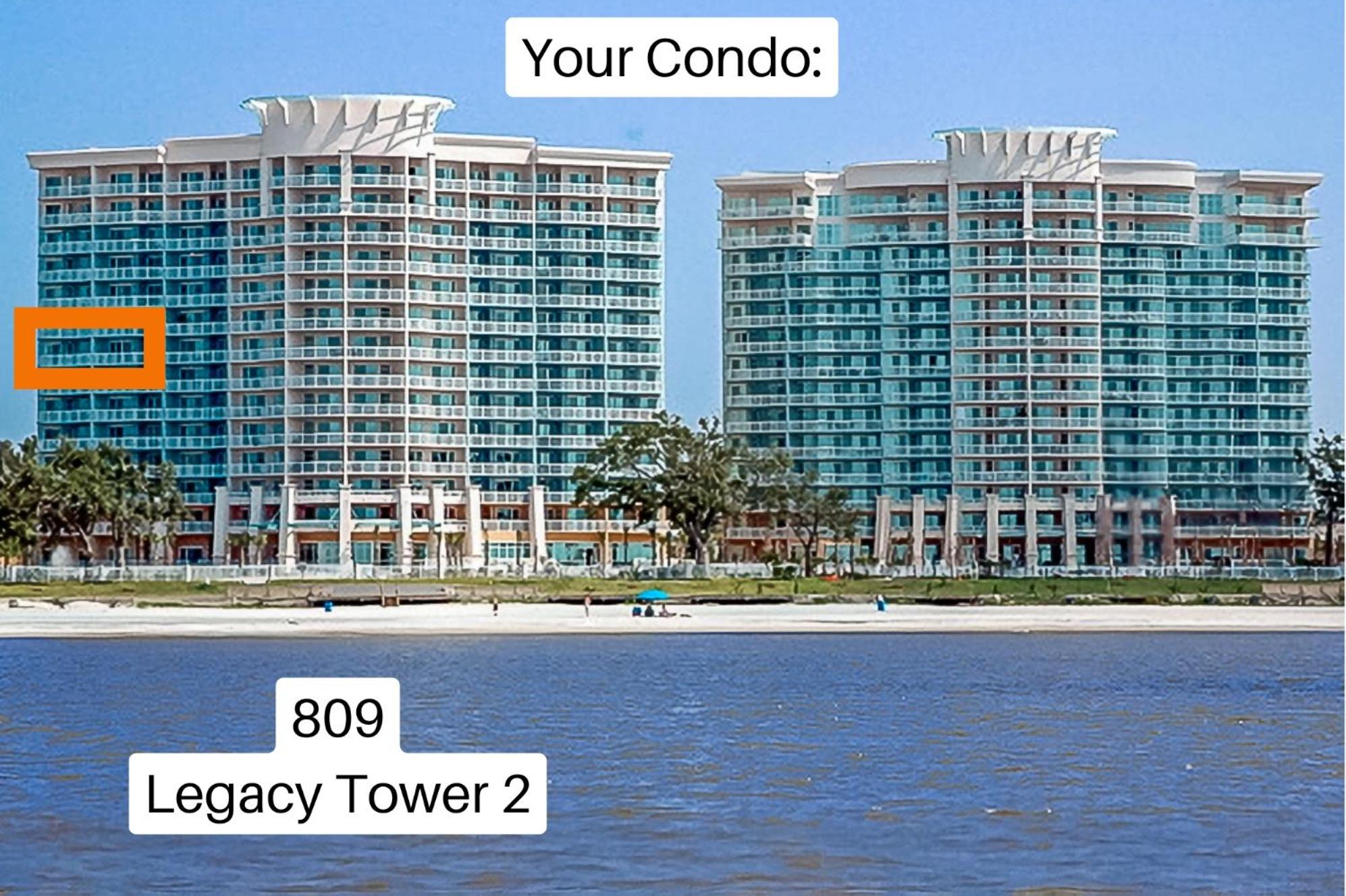 Spacious Beachview End Unit in Legacy Tower 2 -809 - 3 bedroom 3 bath condo