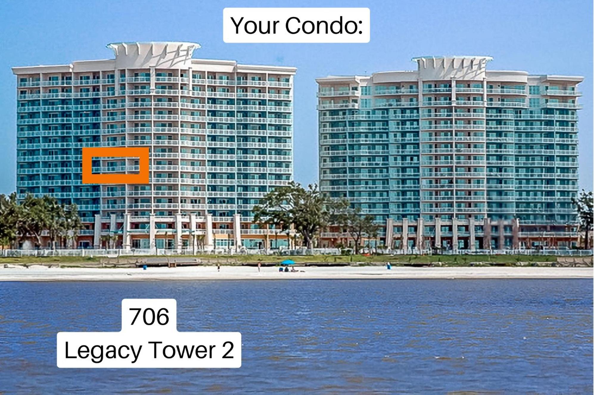 Beachview Condo at Legacy Tower 2 -706 - fully furnished 2 bedroom 2 bathroom