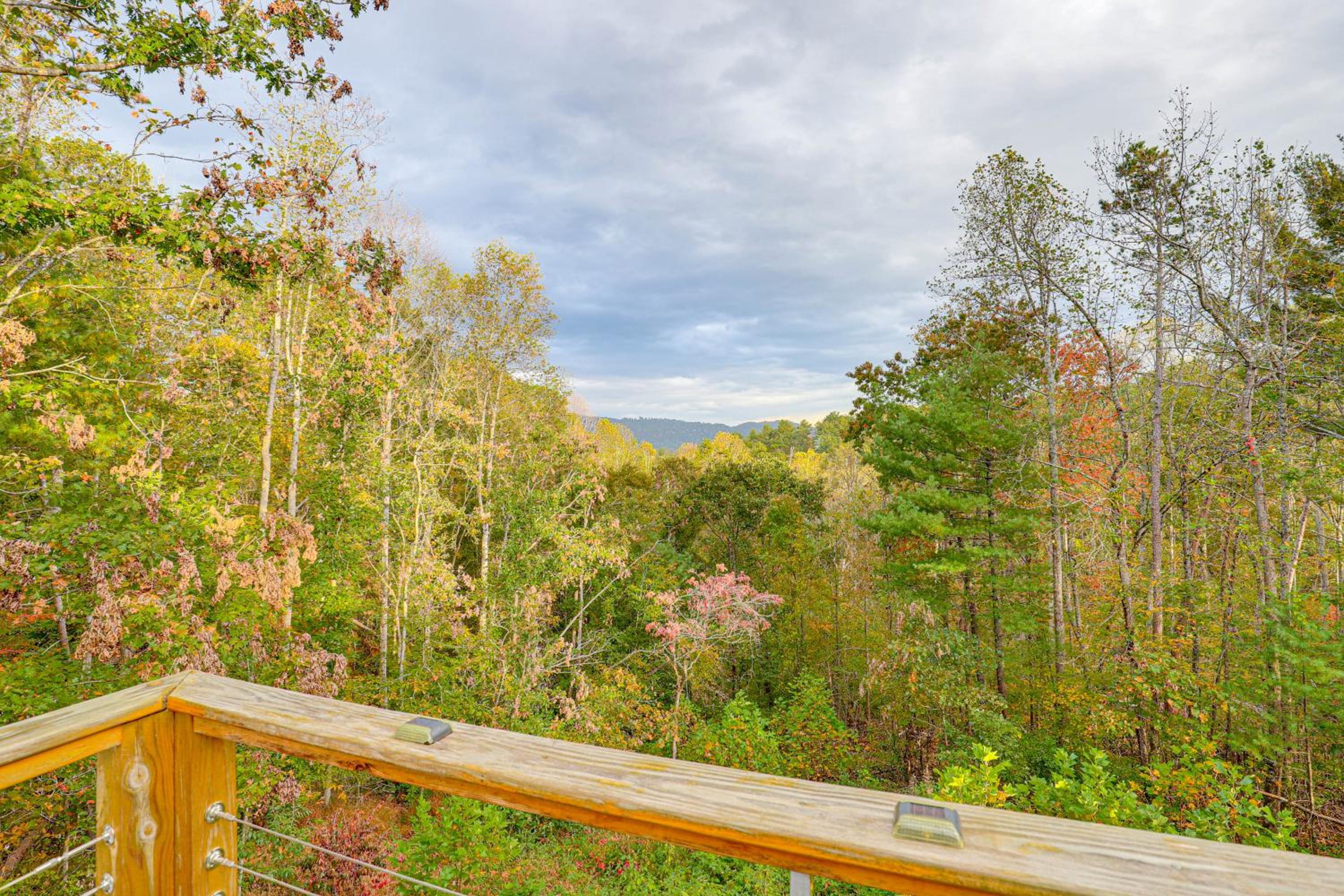 Ski Asheville! Mountain-View Hideaway with Deck