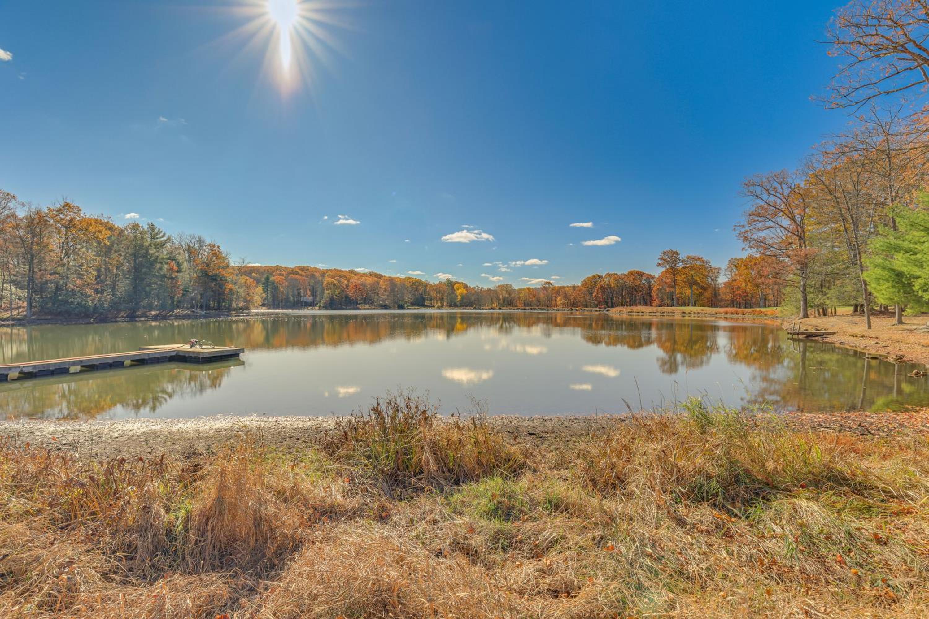 Steps to Lake Tanglwood: Tranquil Wooded Retreat