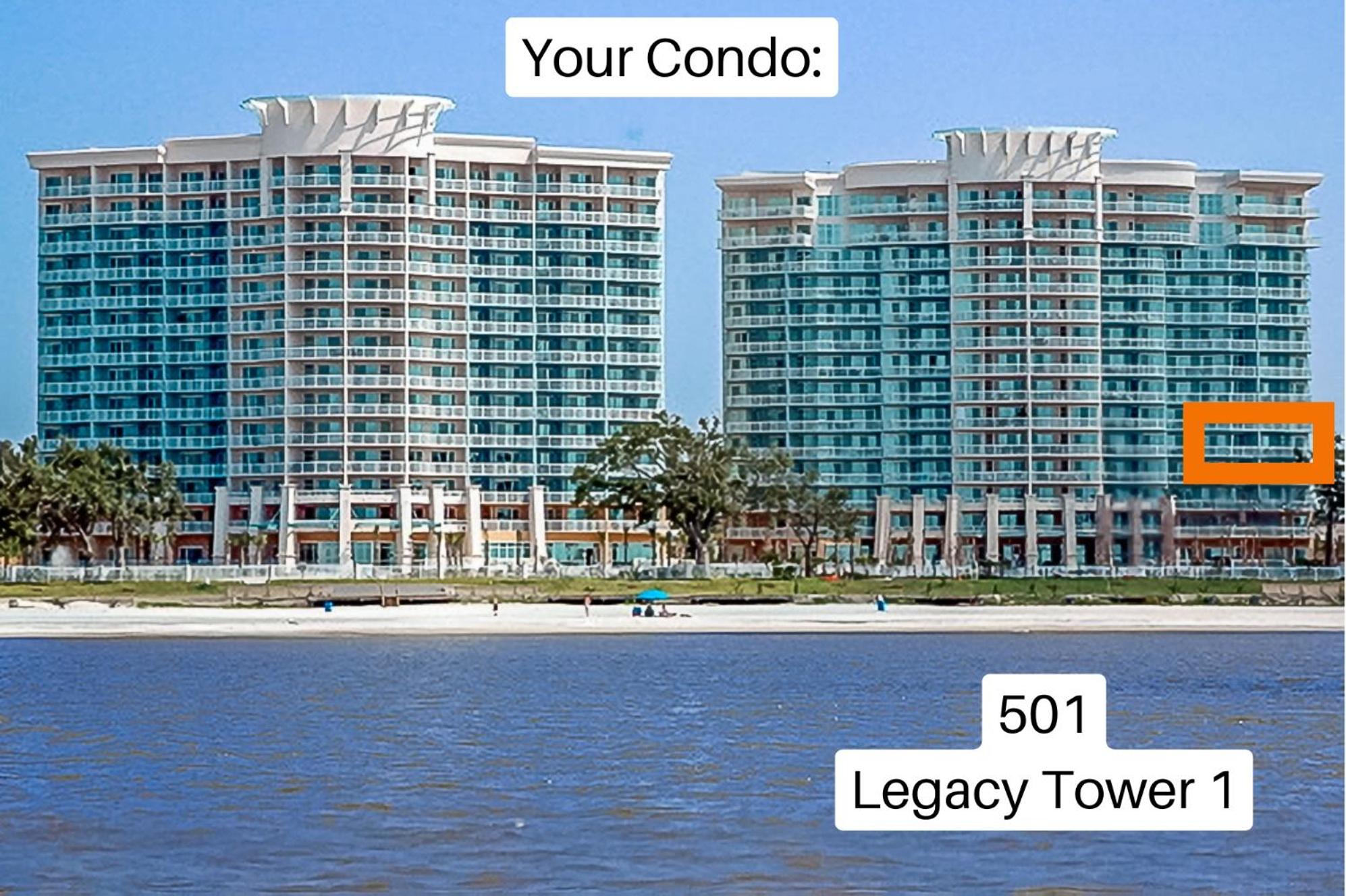 Spacious Beachview End Unit in Legacy Tower 1-501 - 3 bedroom 3 bath condo