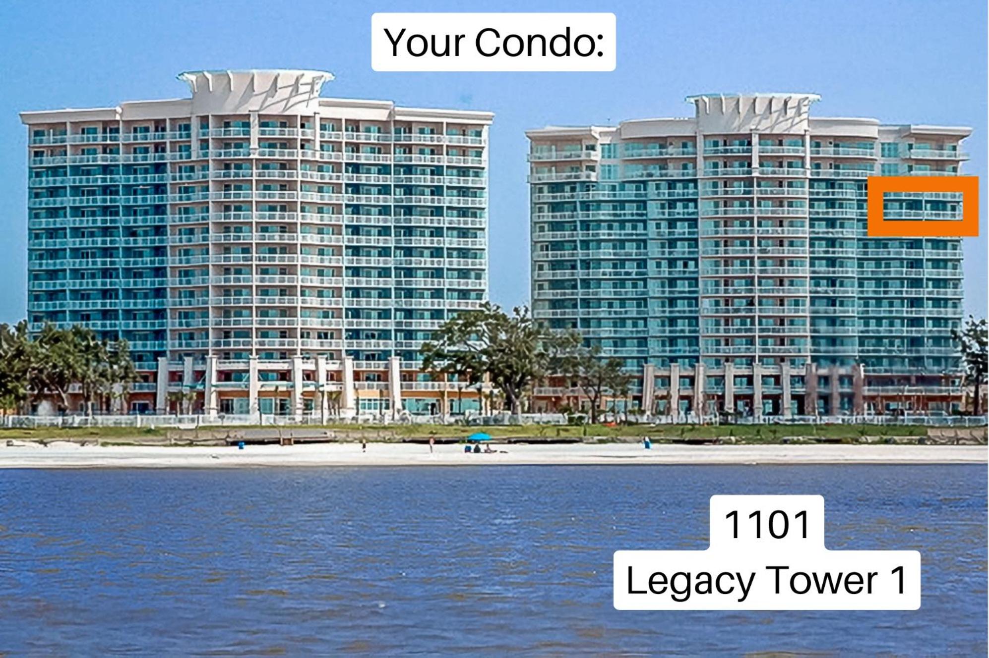 Spacious Beachview End Unit in Legacy Tower 1 -1101 - 3 bedroom 3 bath condo