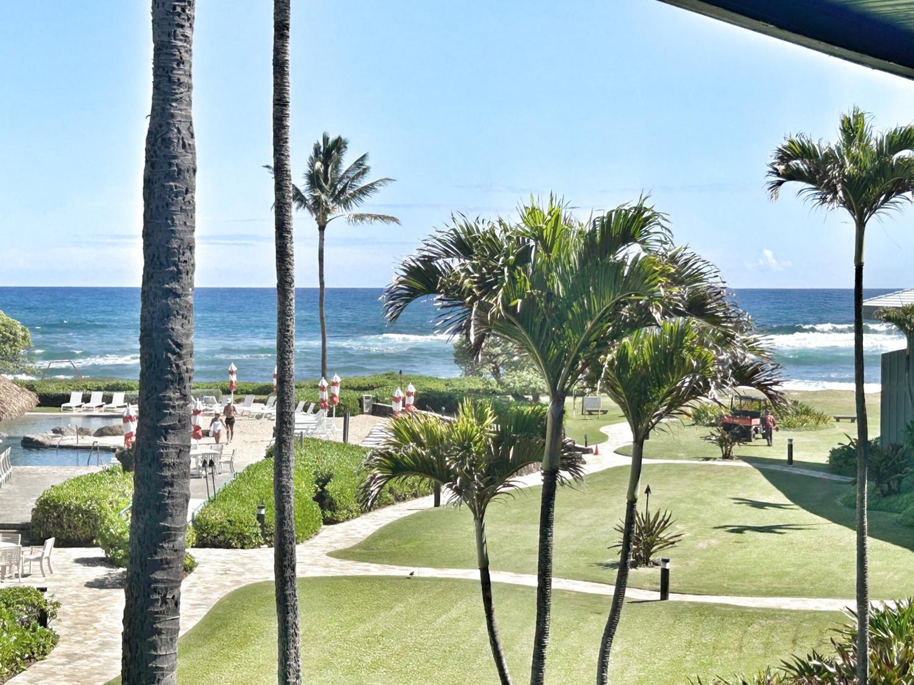 New! Watch Pacific Ocean sunrise from the comfort of your private ocean view lanai with coffee in hand!