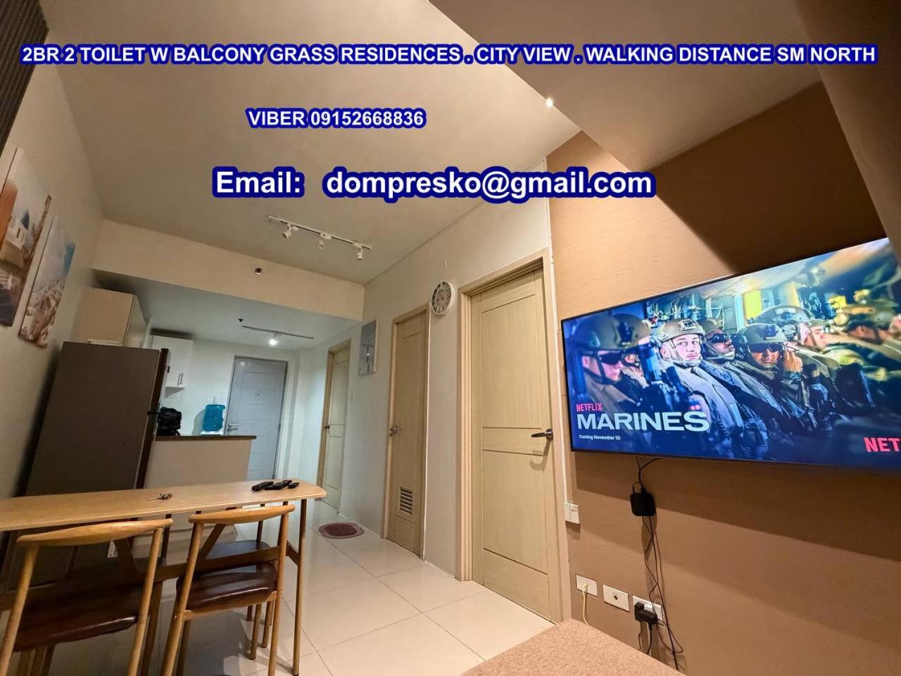 Staycation big room sm north grass residences 2 bed
