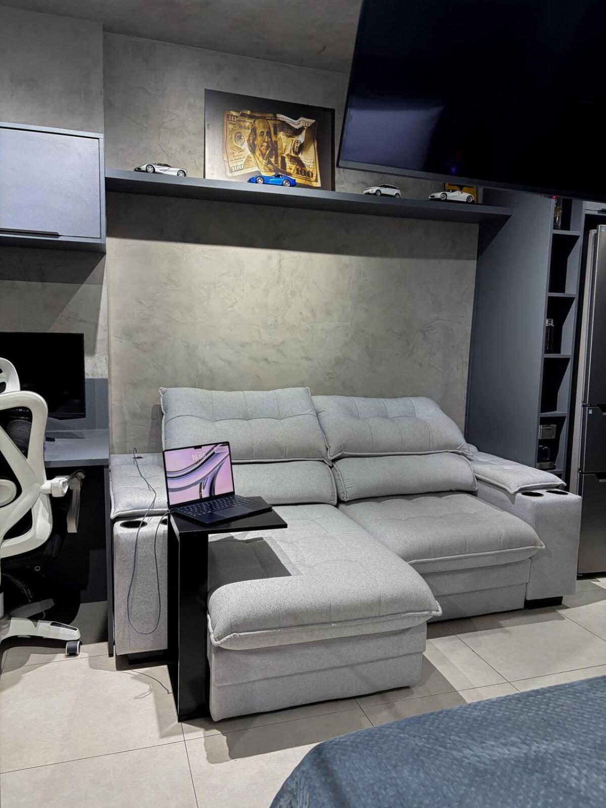 Studio moderno, 230m do Metrô, Gamer & Home Office