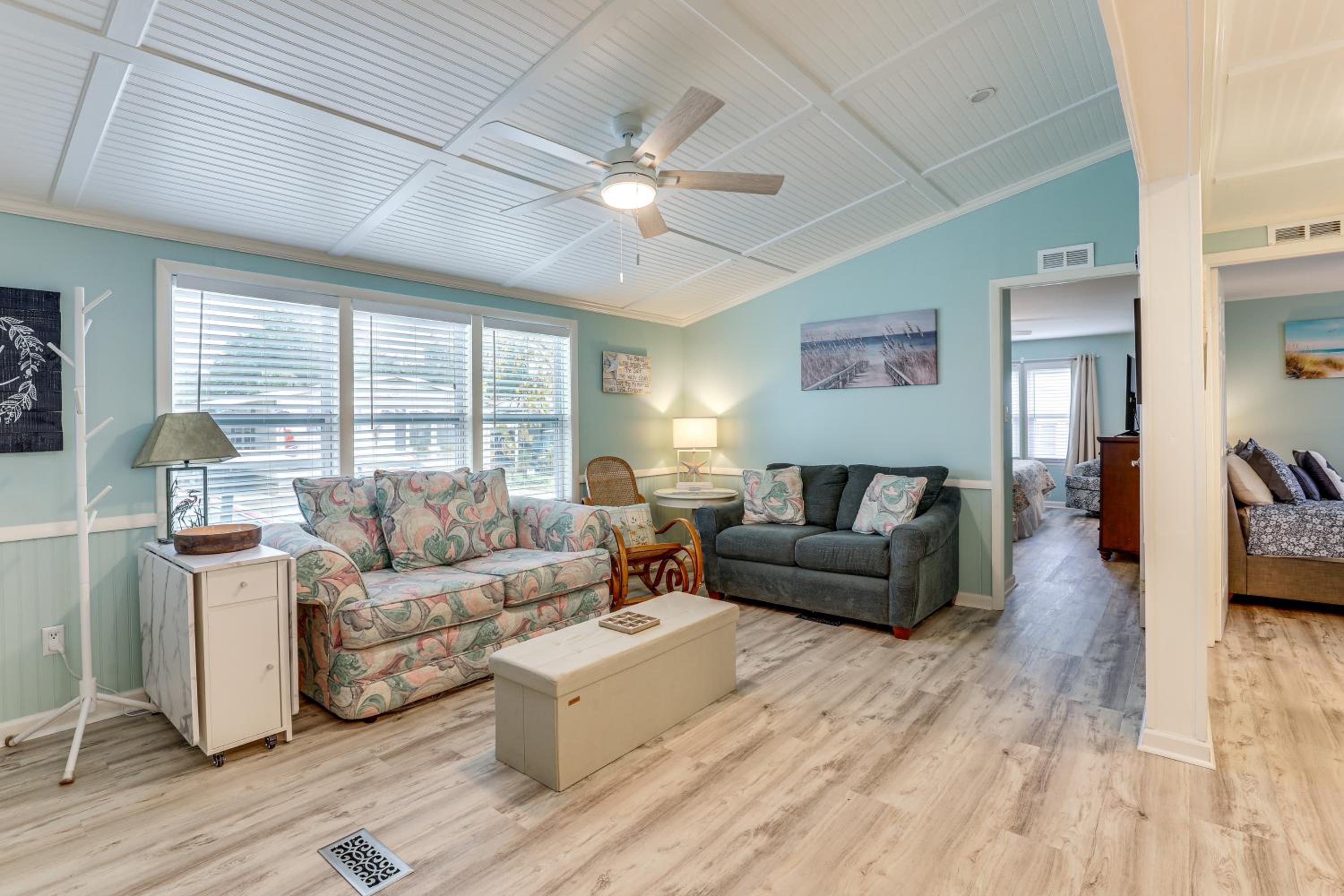 Walk to Shore! Surfside Beach Gem with Game Courts