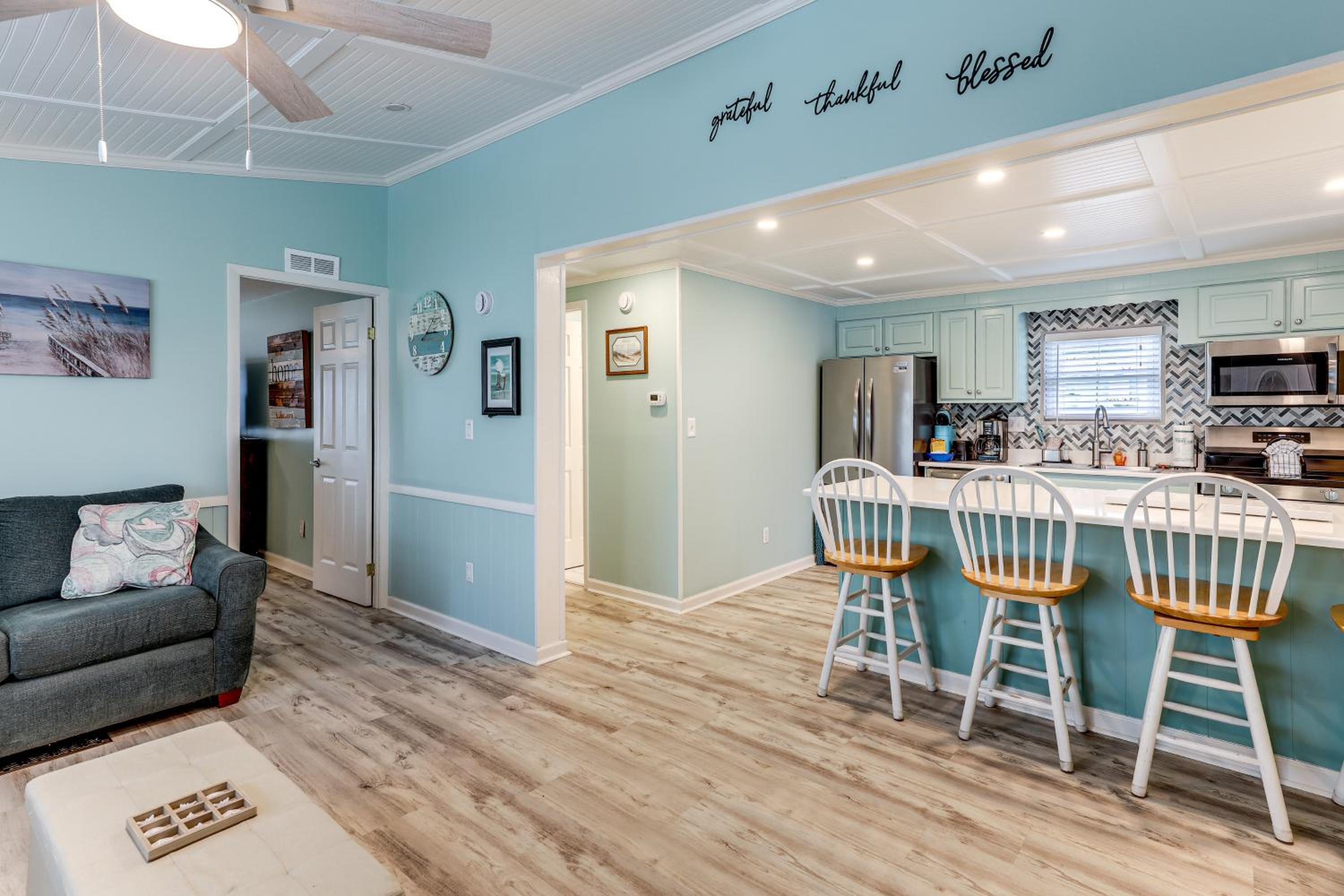Walk to Shore! Surfside Beach Gem with Game Courts