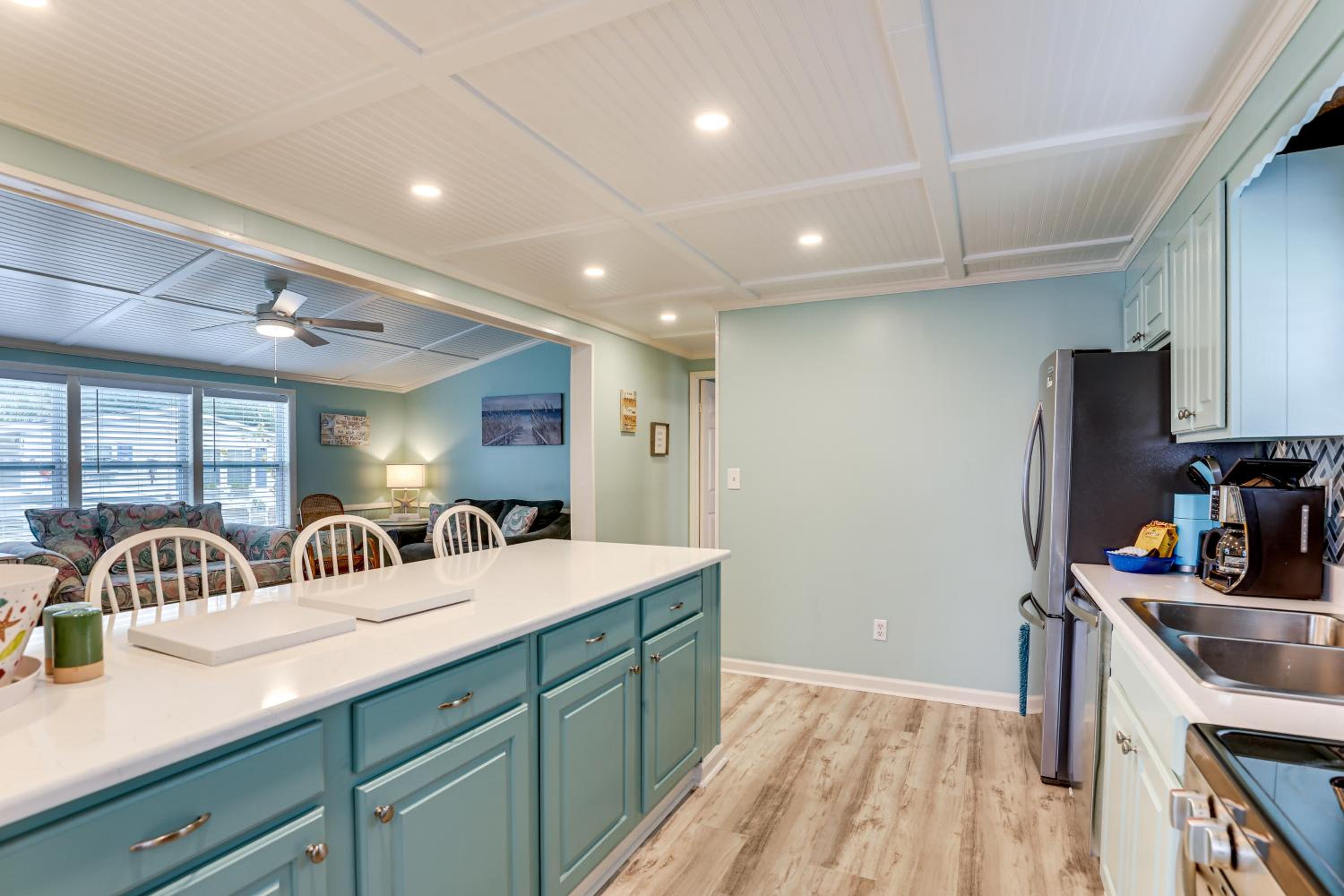 Walk to Shore! Surfside Beach Gem with Game Courts
