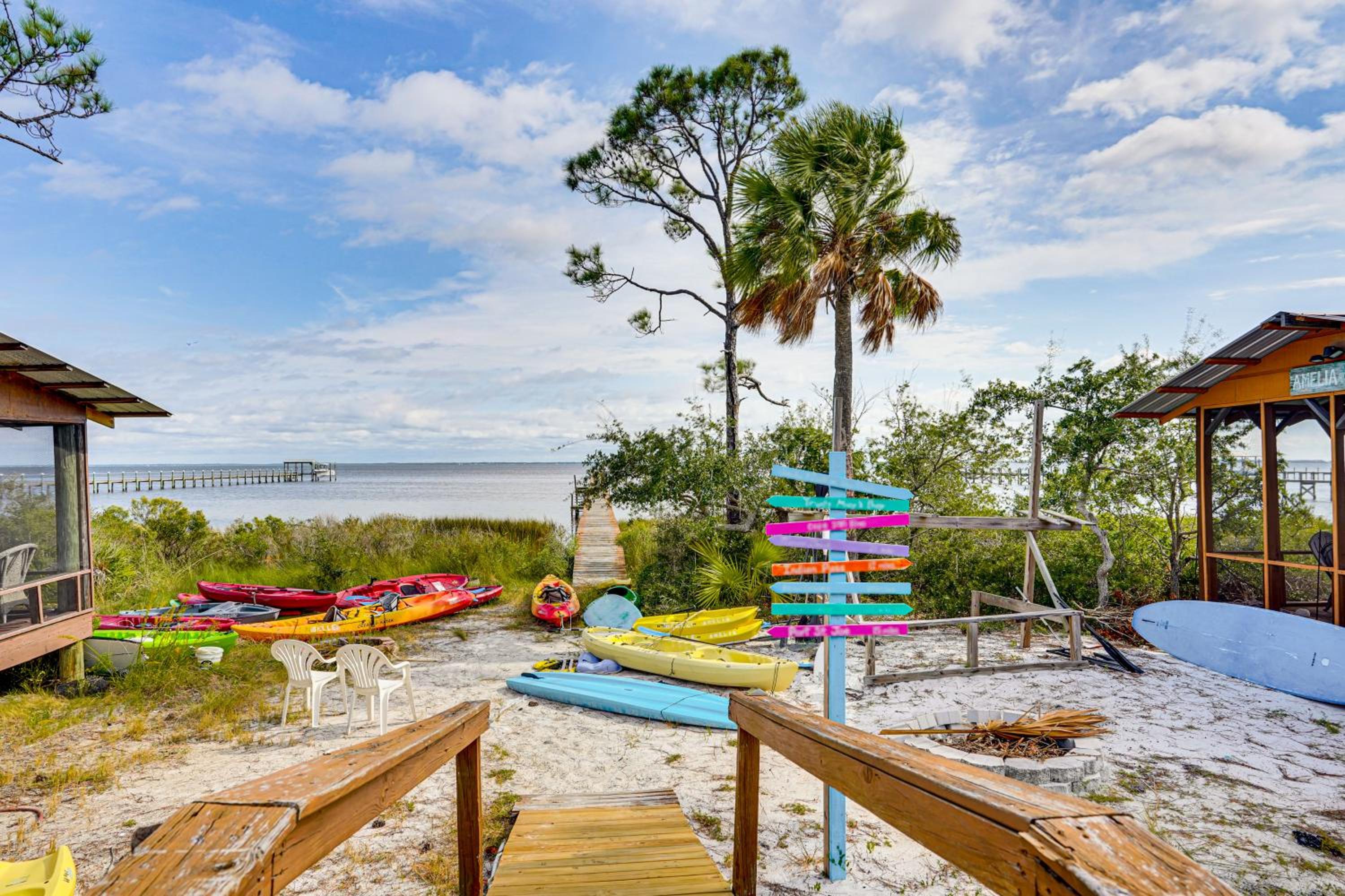 Walk to Beach! Getaway with Dock on St Joseph Bay
