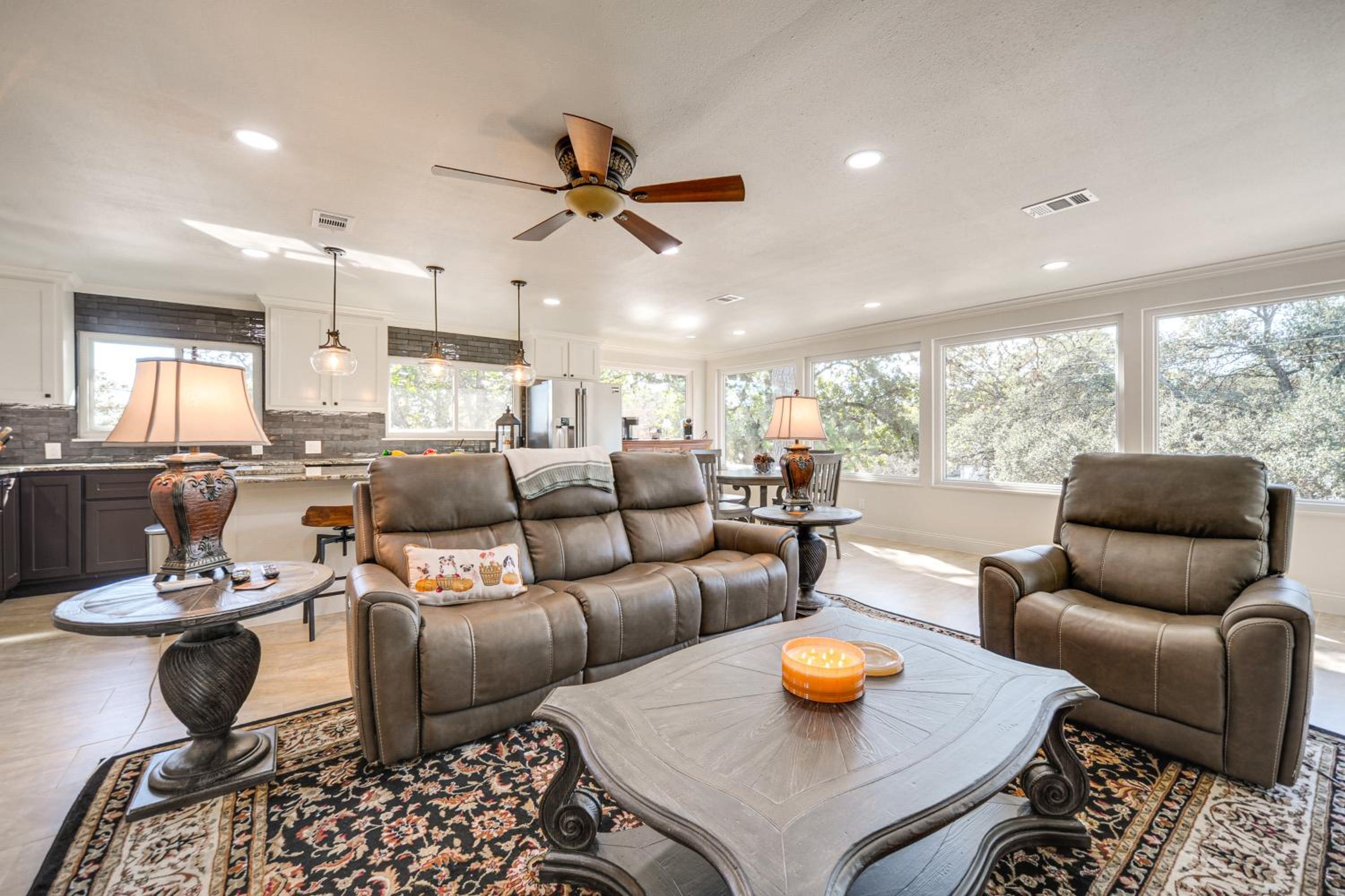 Panoramic Lake Views! Elegant Marble Falls Home