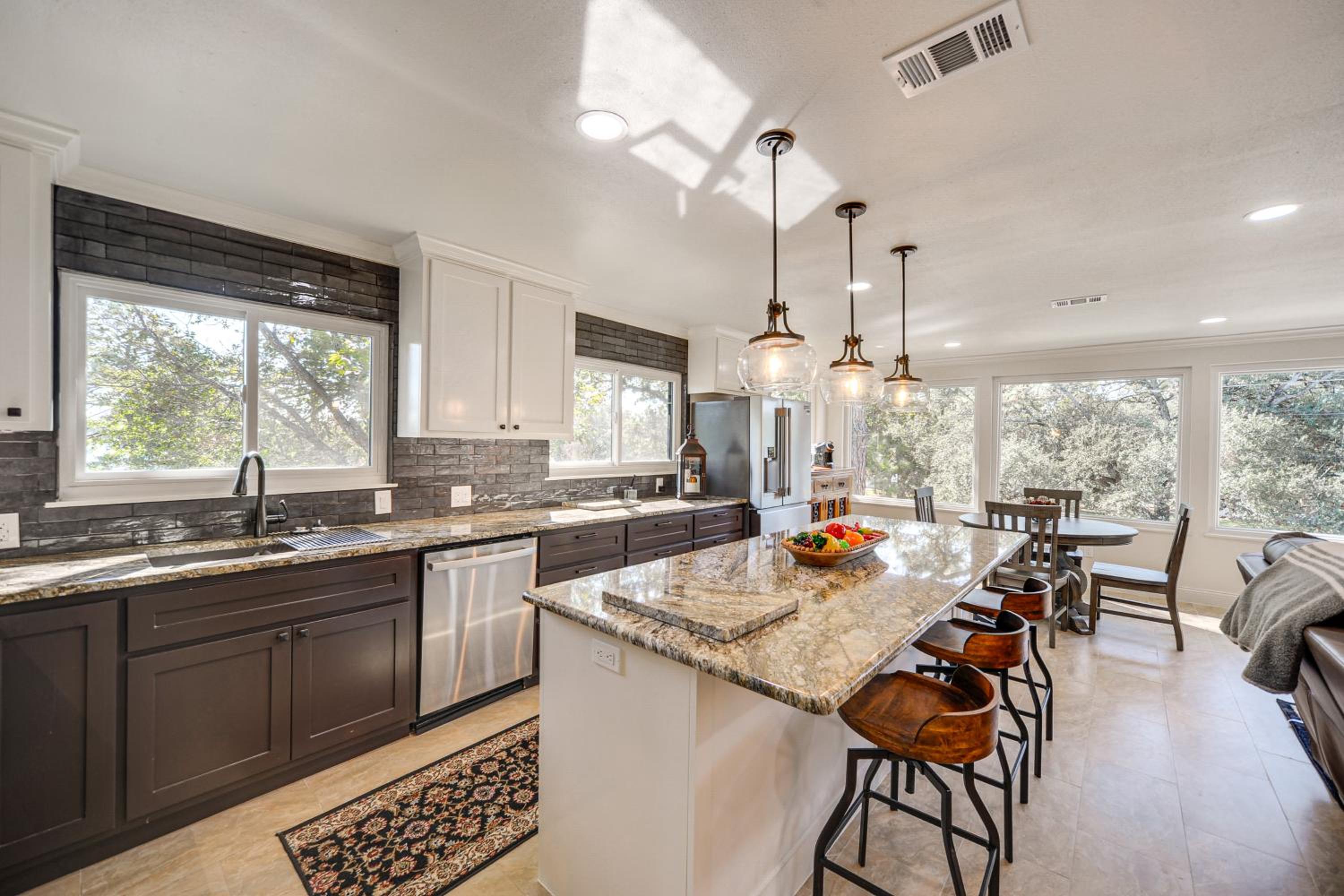 Panoramic Lake Views! Elegant Marble Falls Home