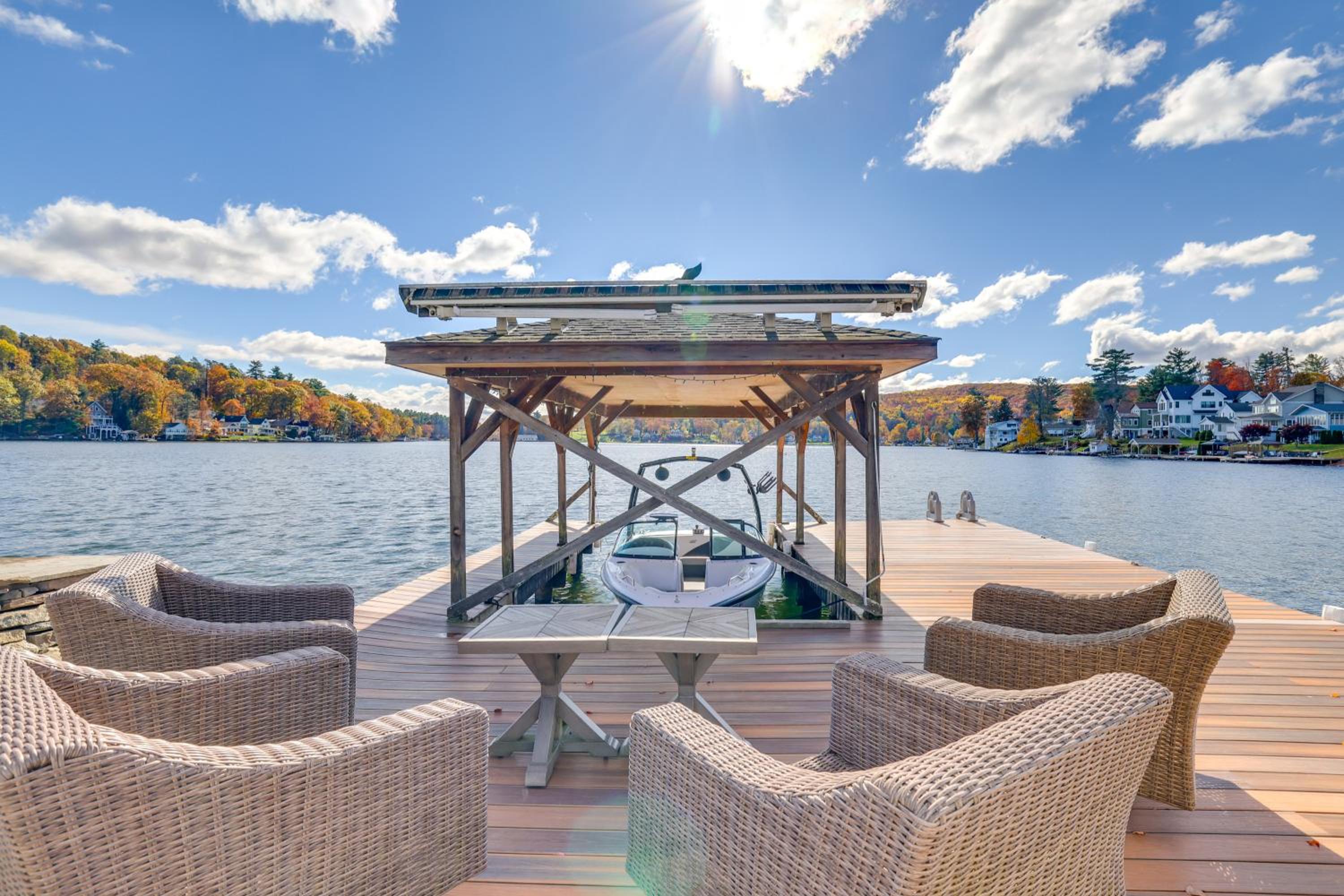 Scenic Waterfront Home with Dock on Lake Winola!