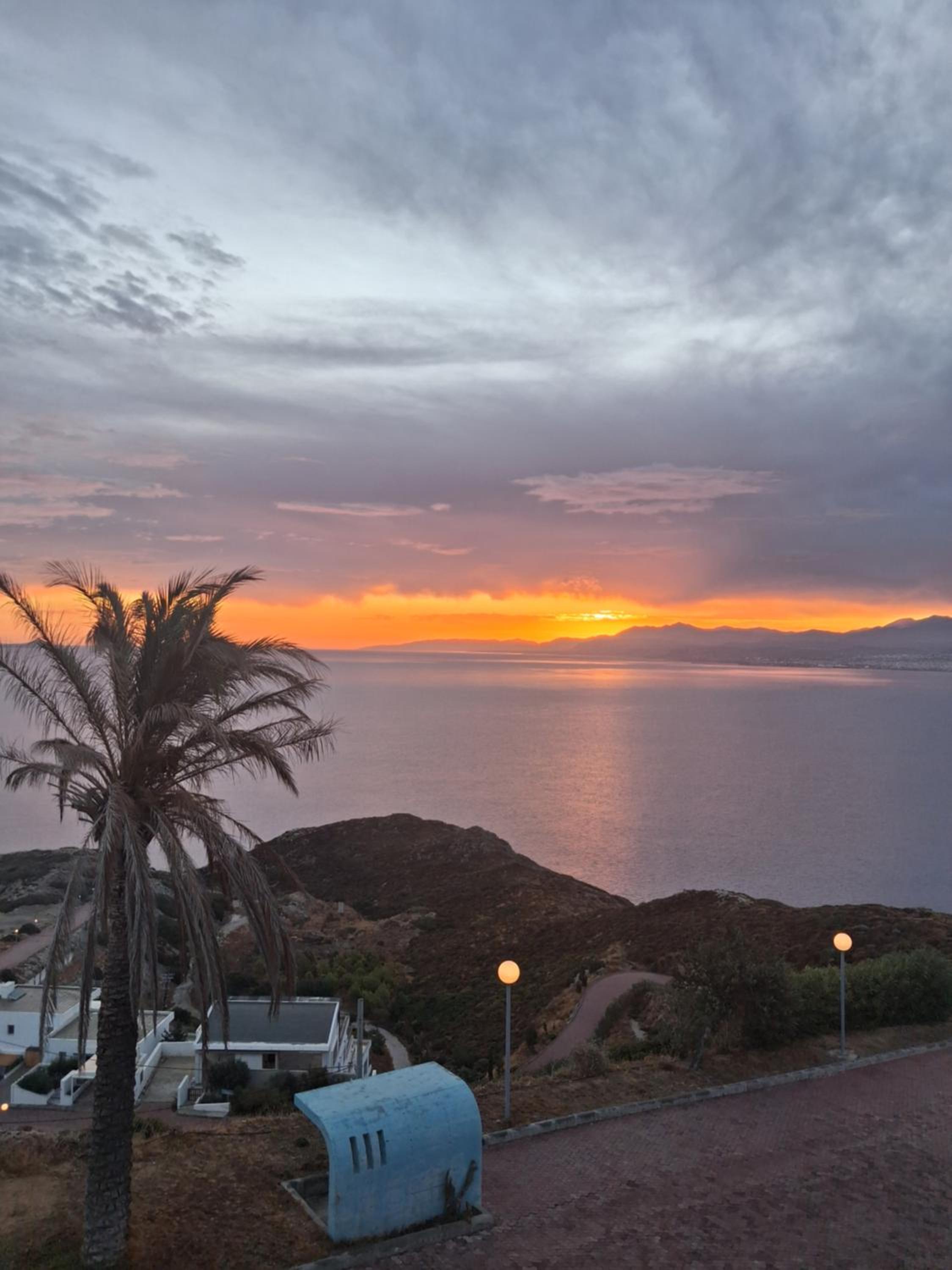 Theseus beach with sea and sunrise view
