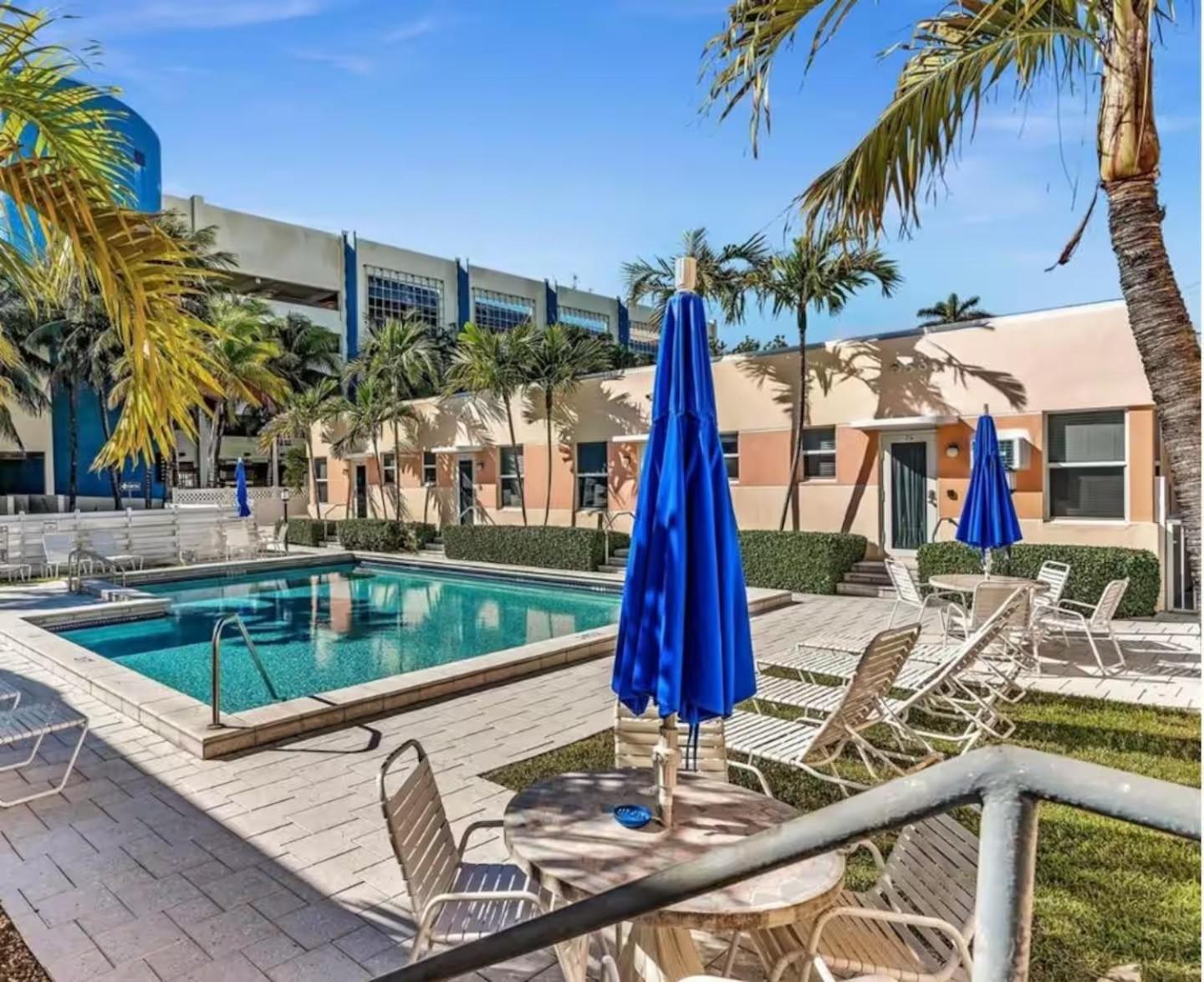 Exclusive studio steps to the beach with pool