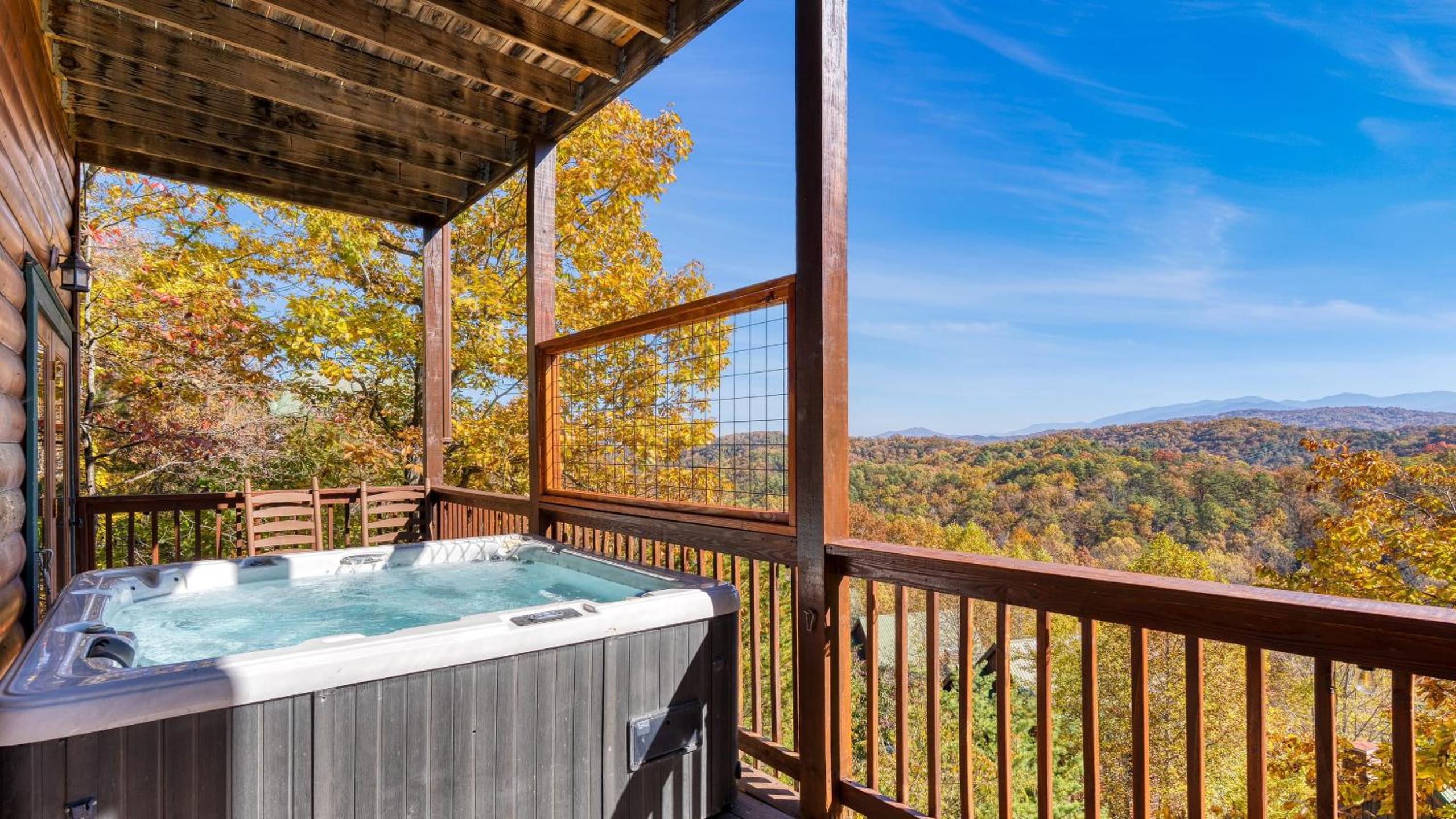 Game Room Hot Tub 3 Decks w Smoky Mountain Views Raccon Ridge by AvantStay