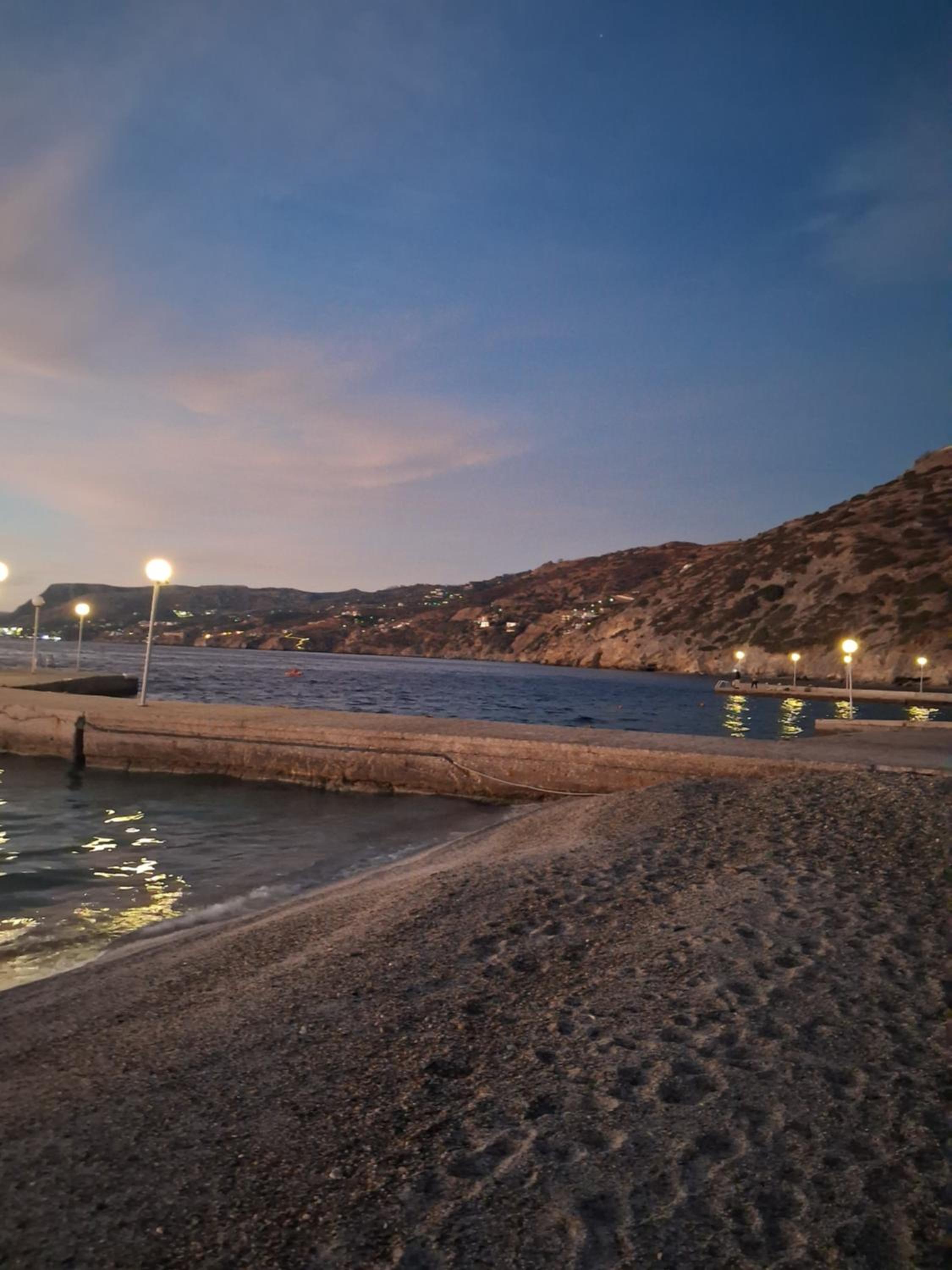 Theseus beach with sea and sunrise view