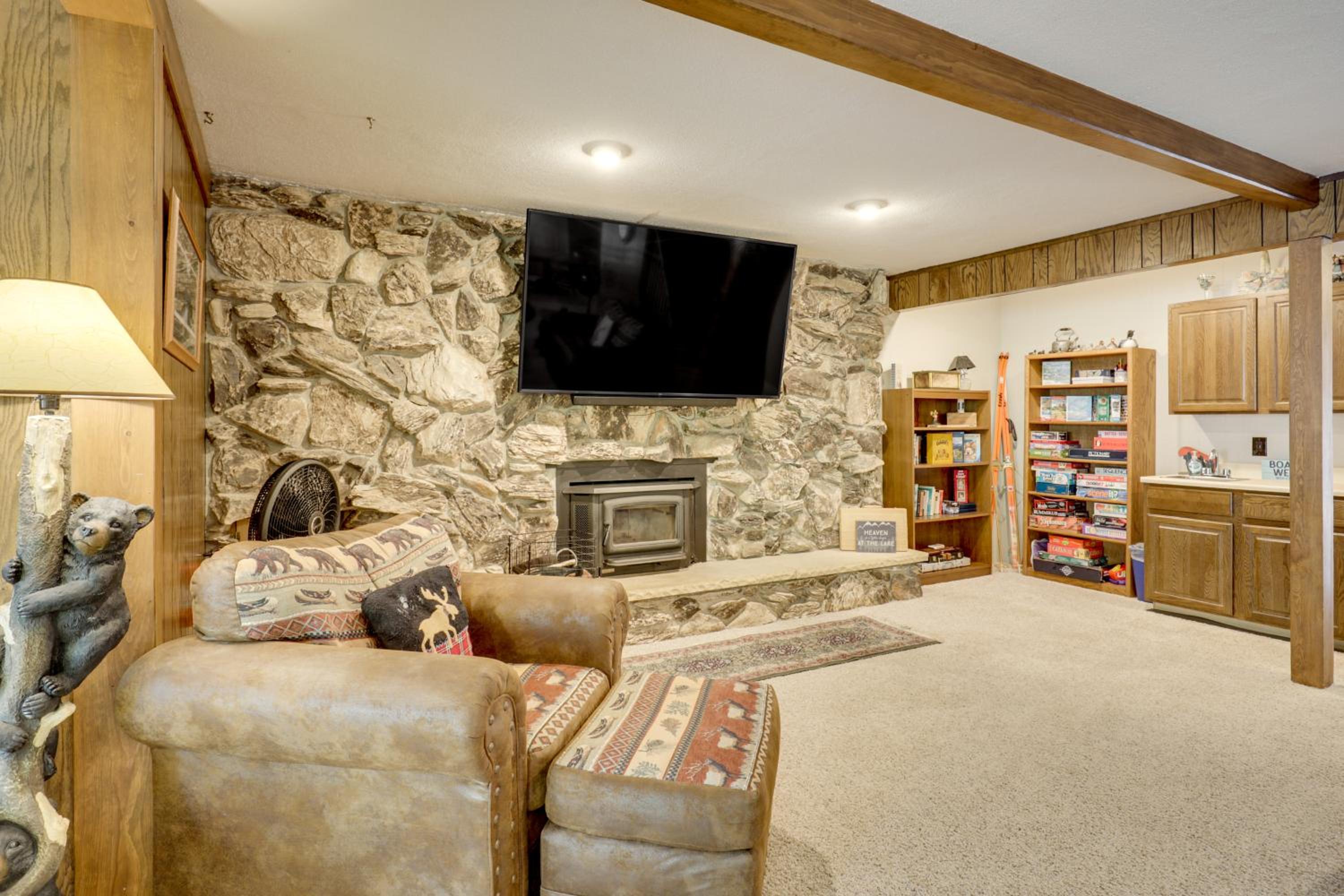 Big Portage Lake Home Deck, Dock, Fire Pit