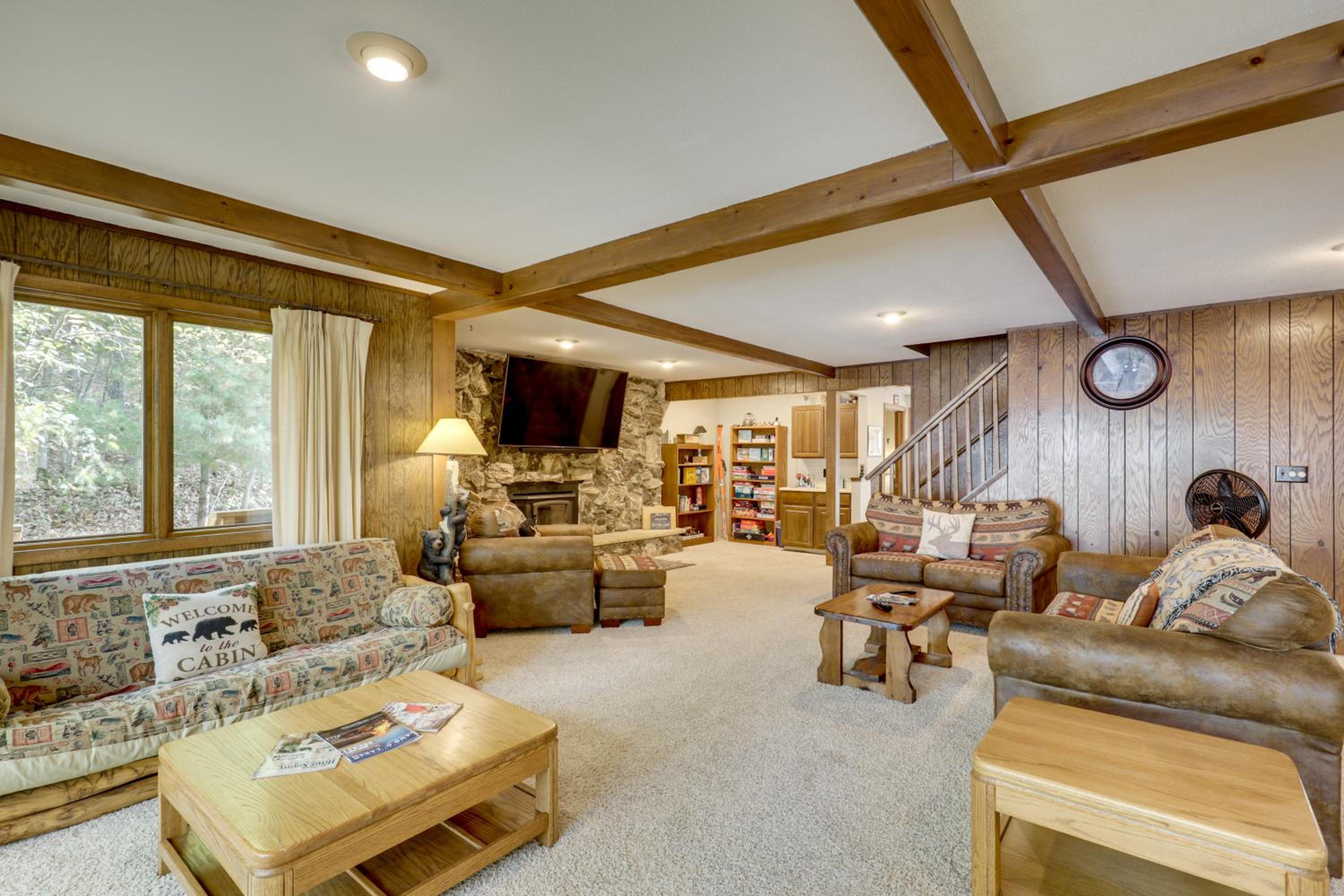 Big Portage Lake Home Deck, Dock, Fire Pit