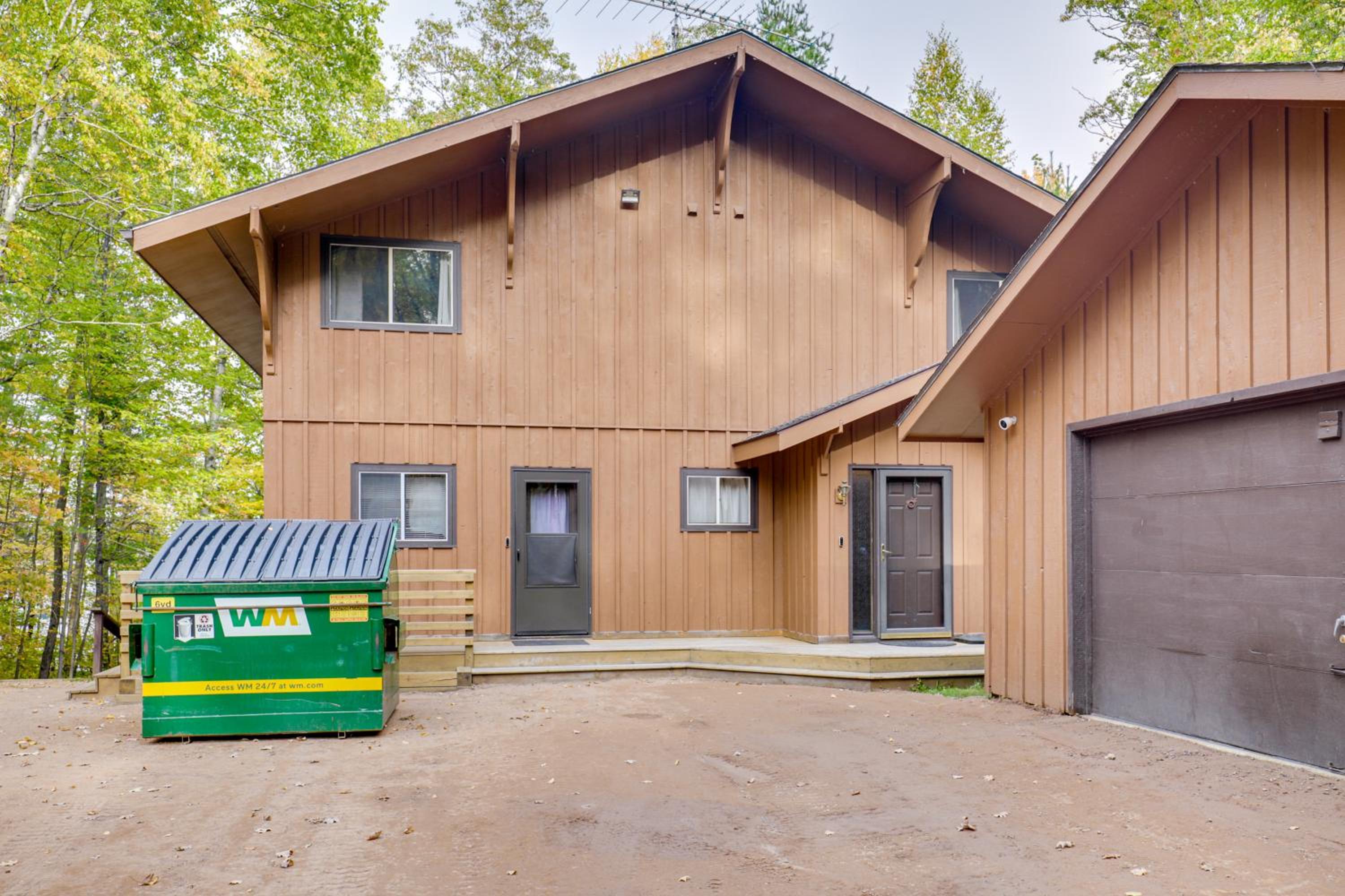 Big Portage Lake Home Deck, Dock, Fire Pit