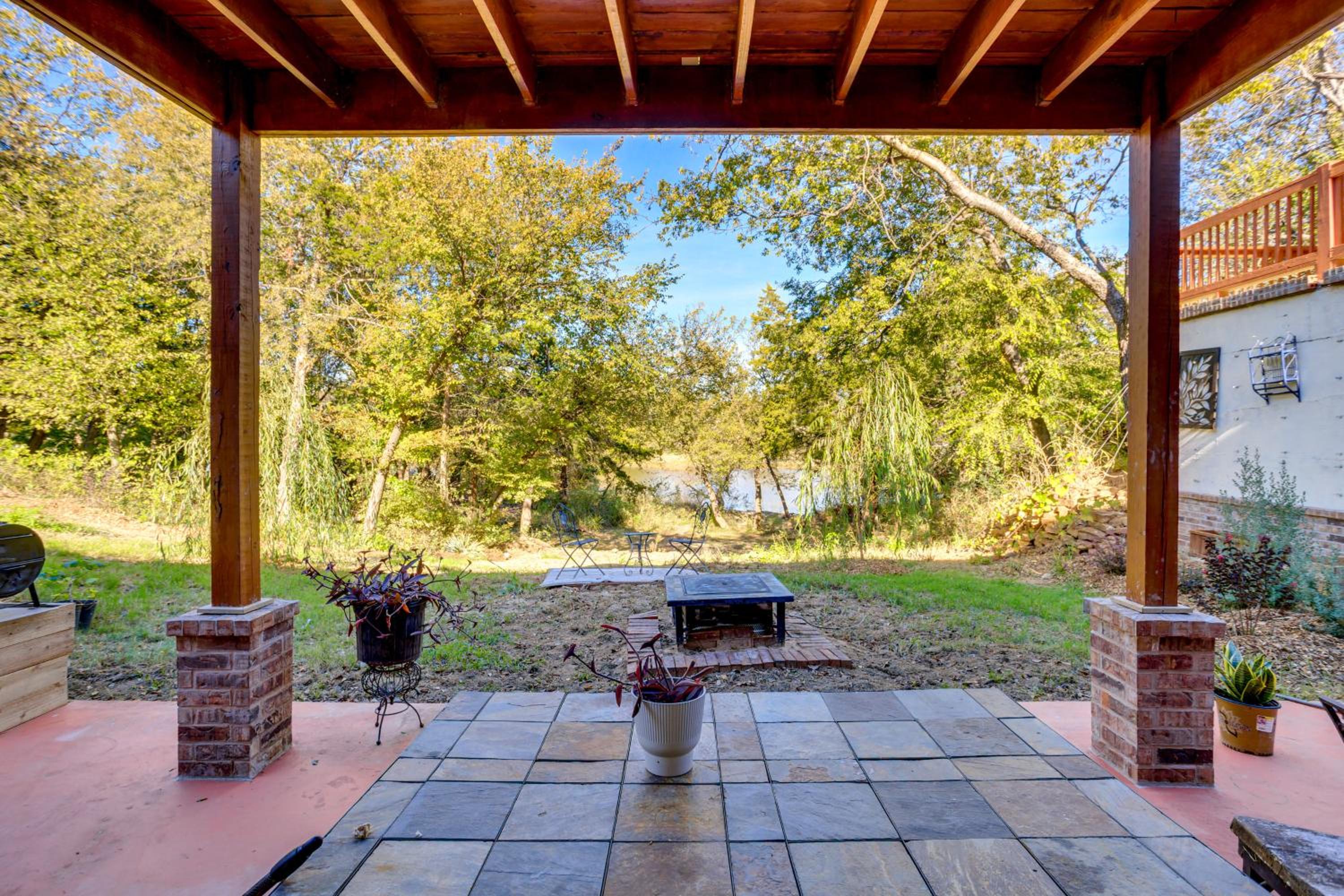 Lakefront Getaway with Hot Tub and Yard in OKC!