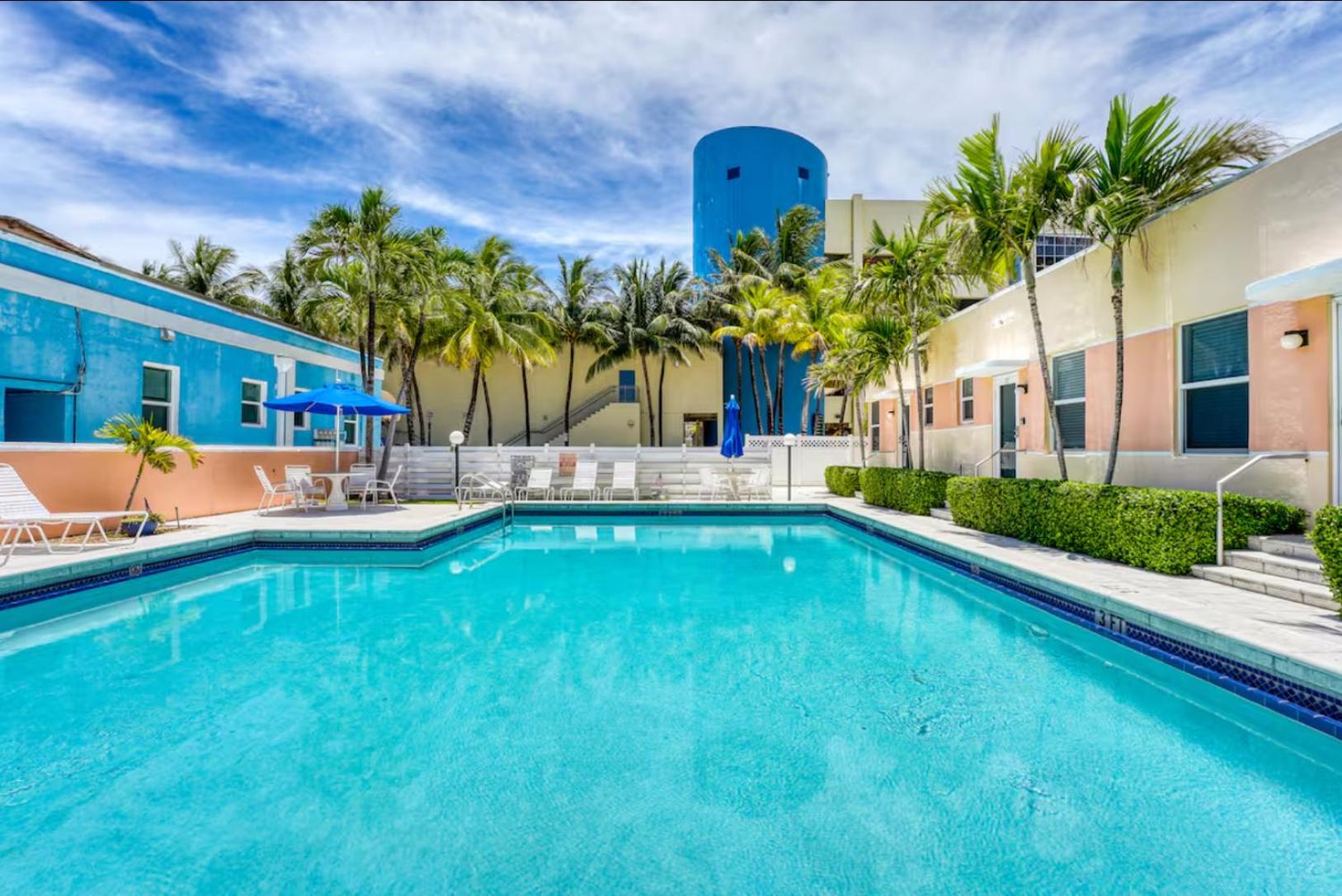 Exclusive studio steps to the beach with pool