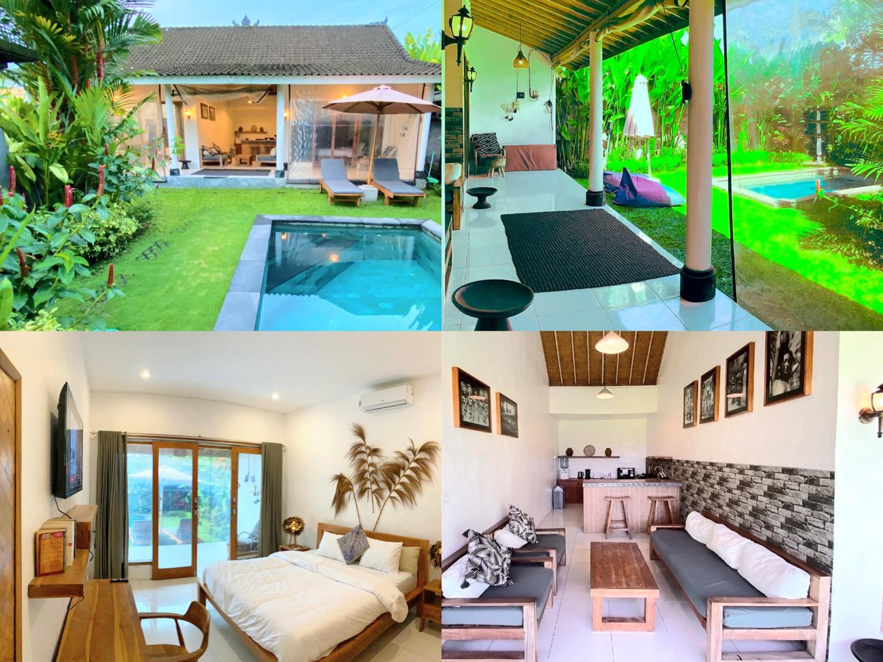 VILLA 2 Bedroom Spacious Outdoor Private Tropical Lush Garden & Pool in Canggu Bali Calm Area