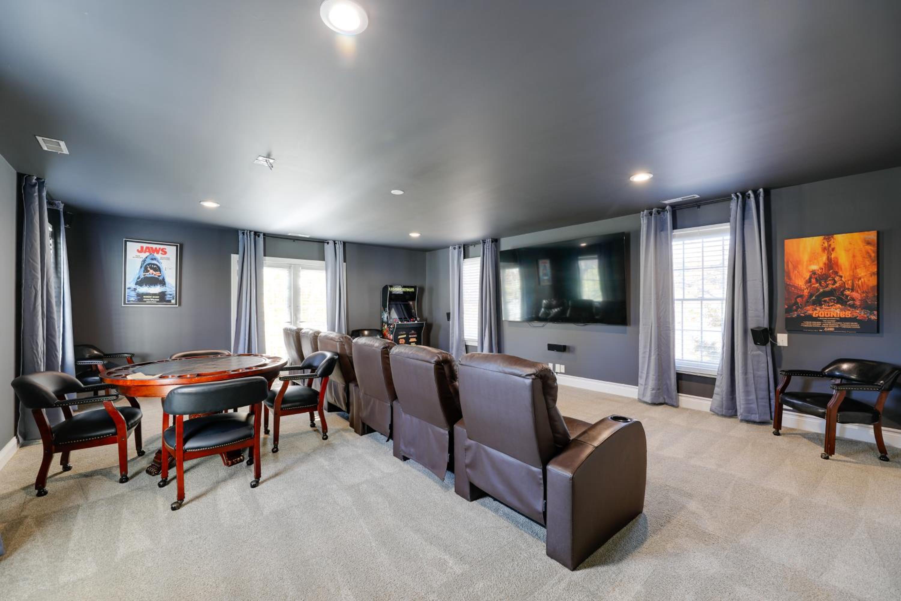 Theater Room and Deck at Massive Salt Pond Home!