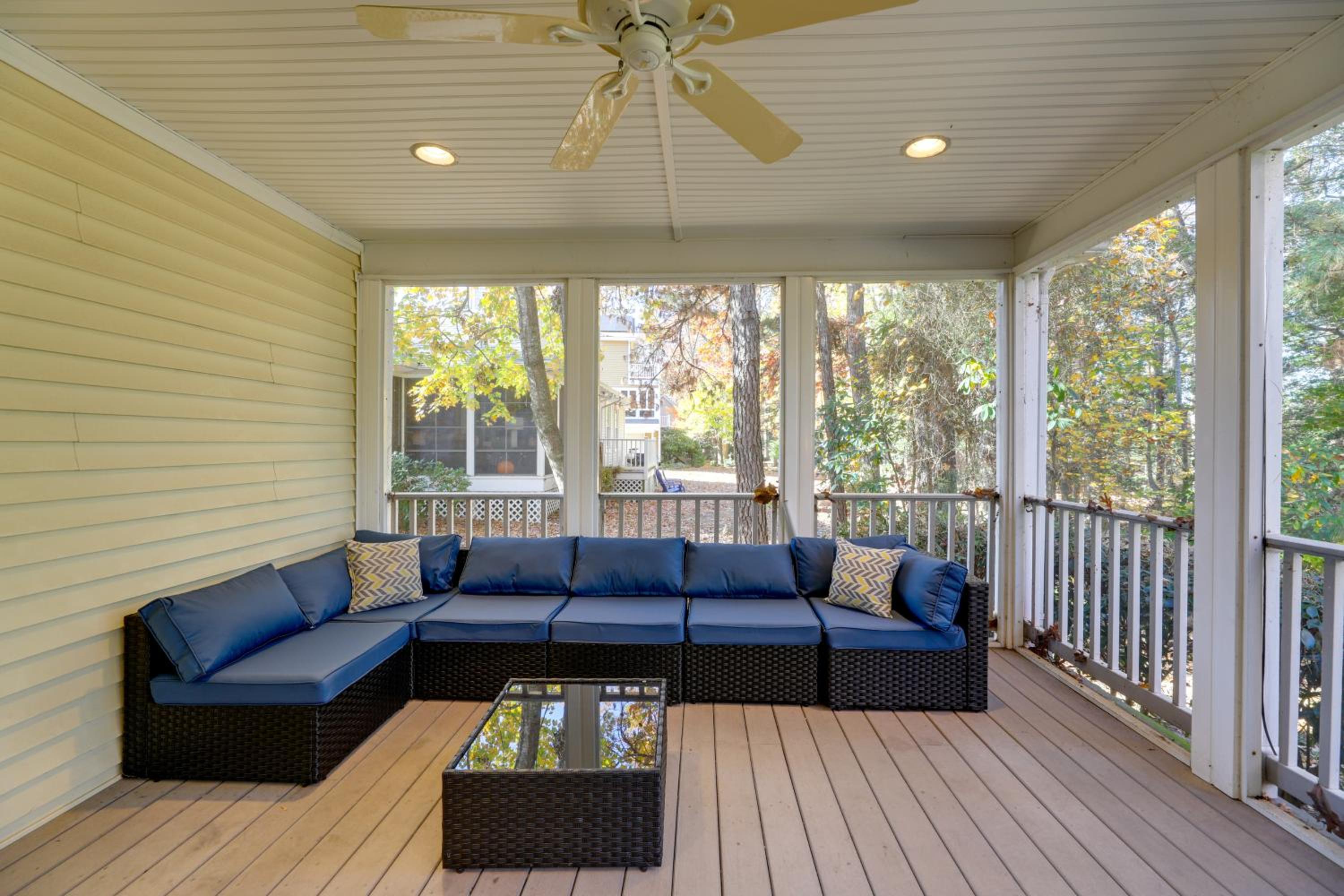 Theater Room and Deck at Massive Salt Pond Home!
