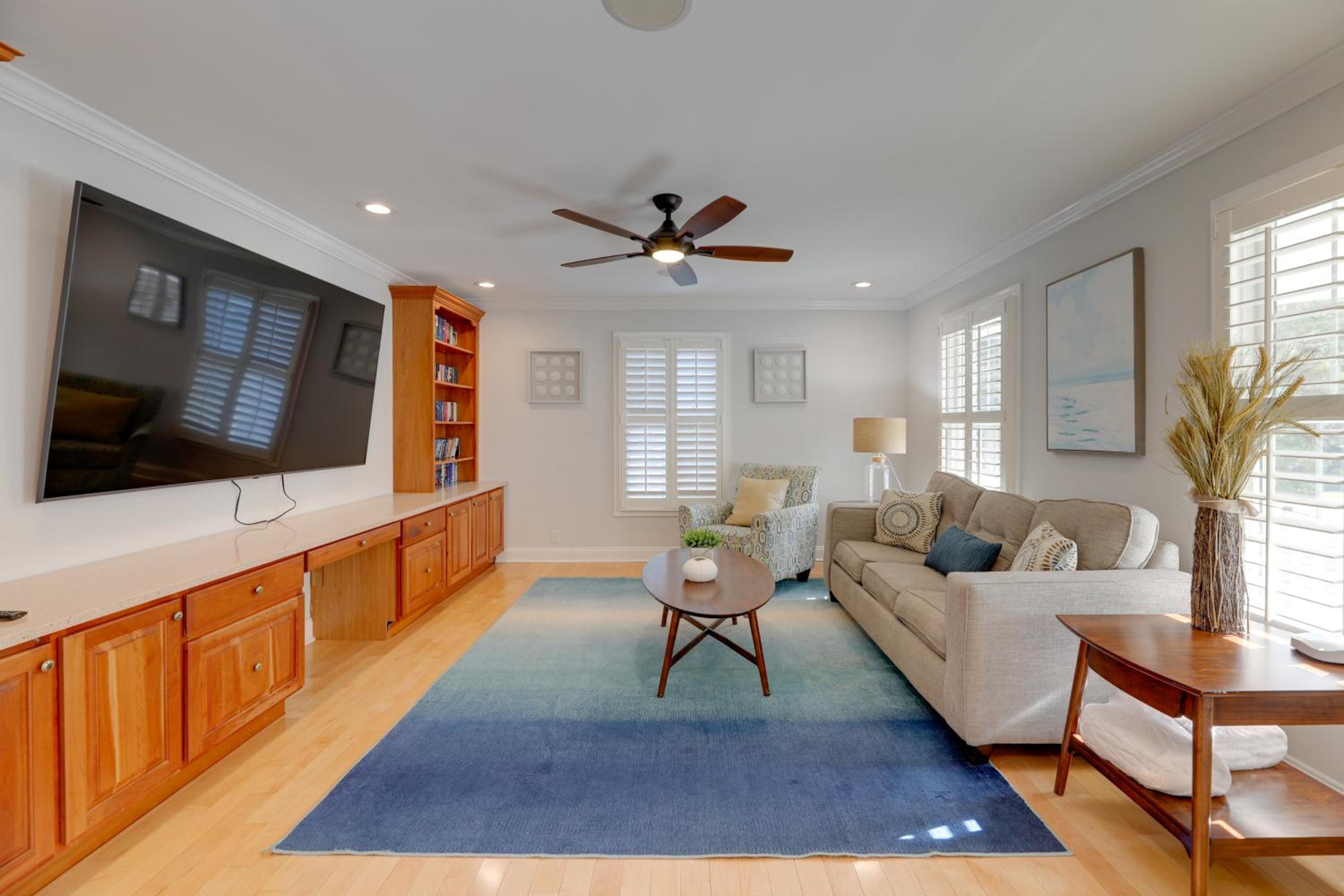 Theater Room and Deck at Massive Salt Pond Home!