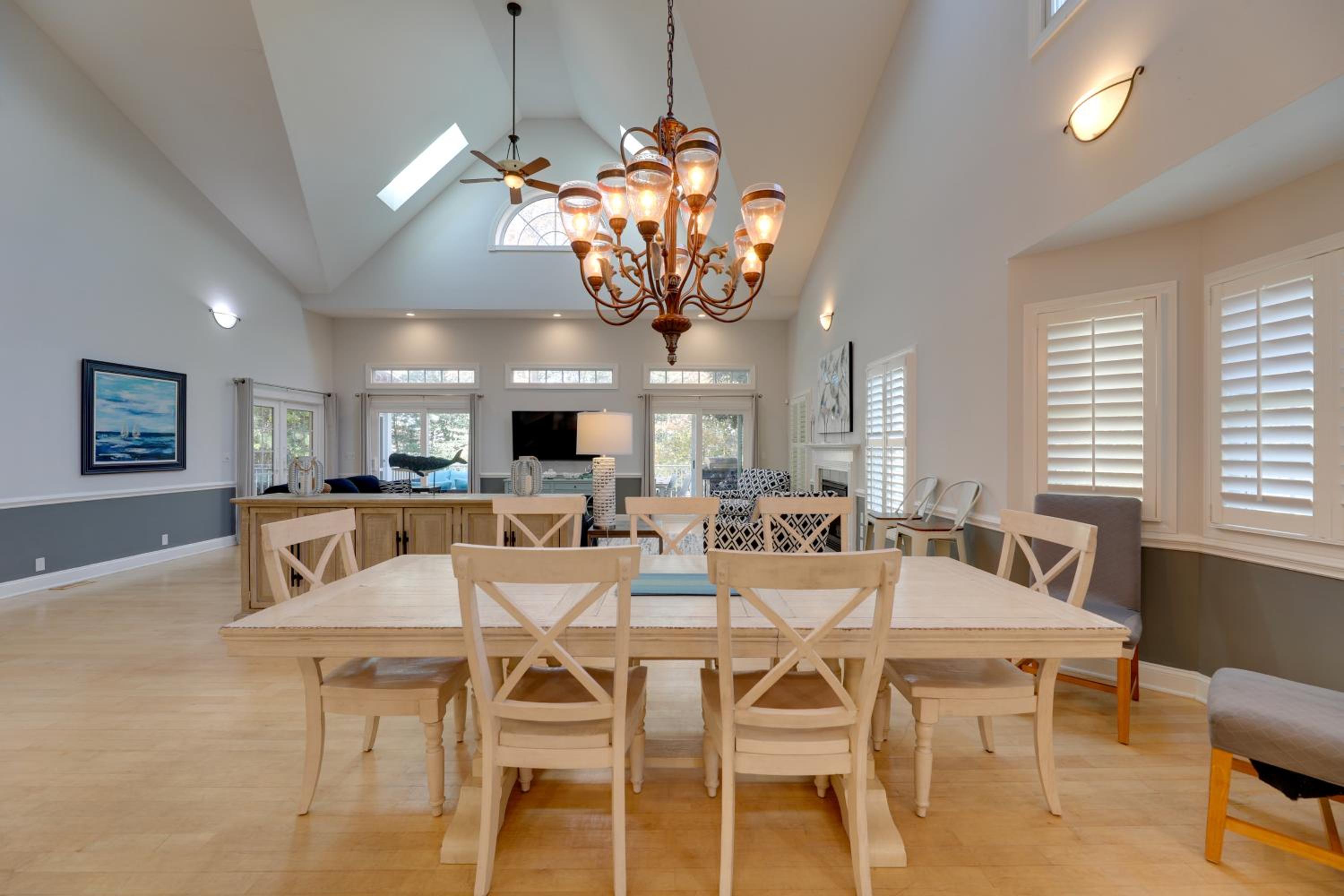 Theater Room and Deck at Massive Salt Pond Home!