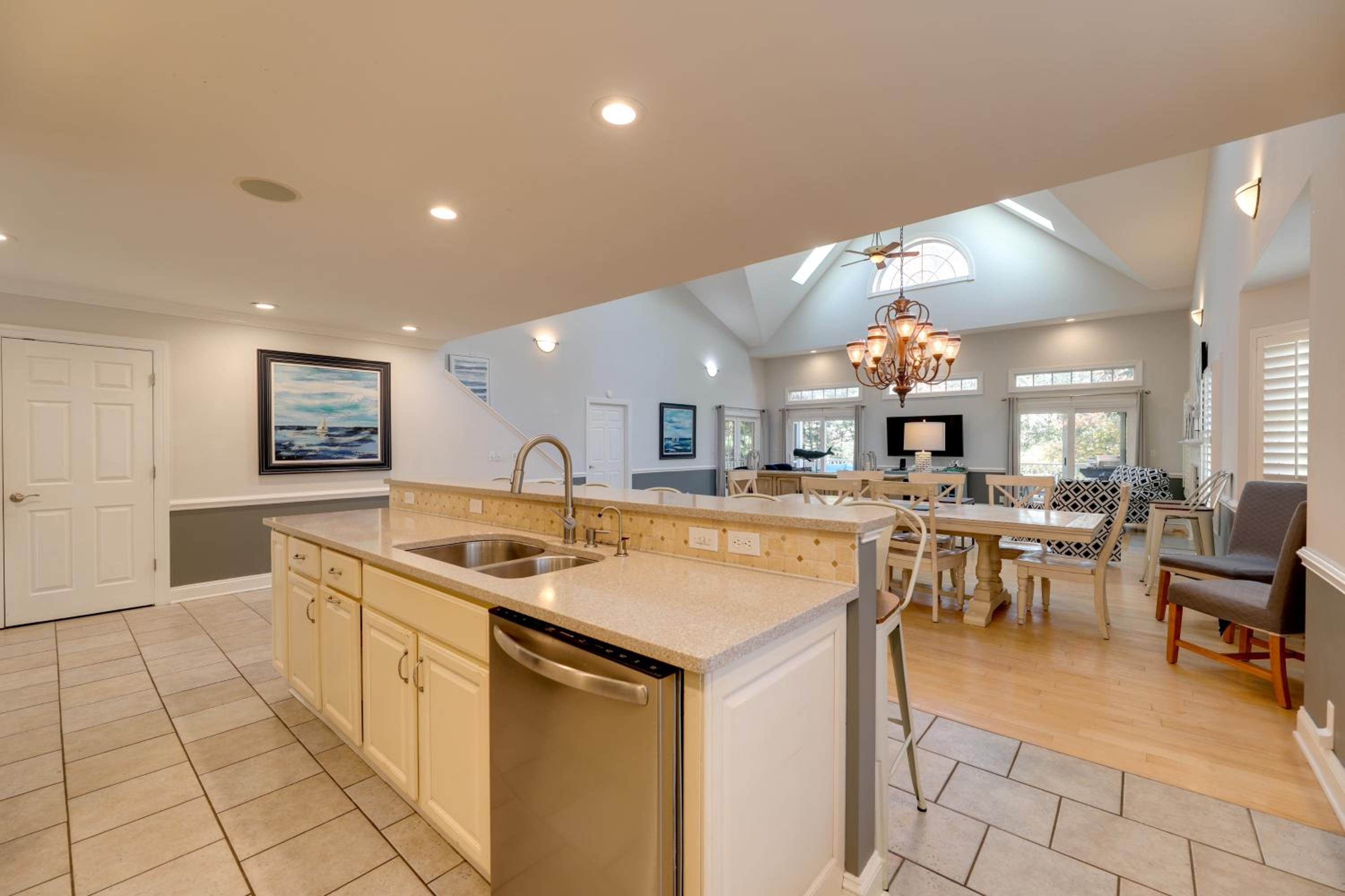 Theater Room and Deck at Massive Salt Pond Home!