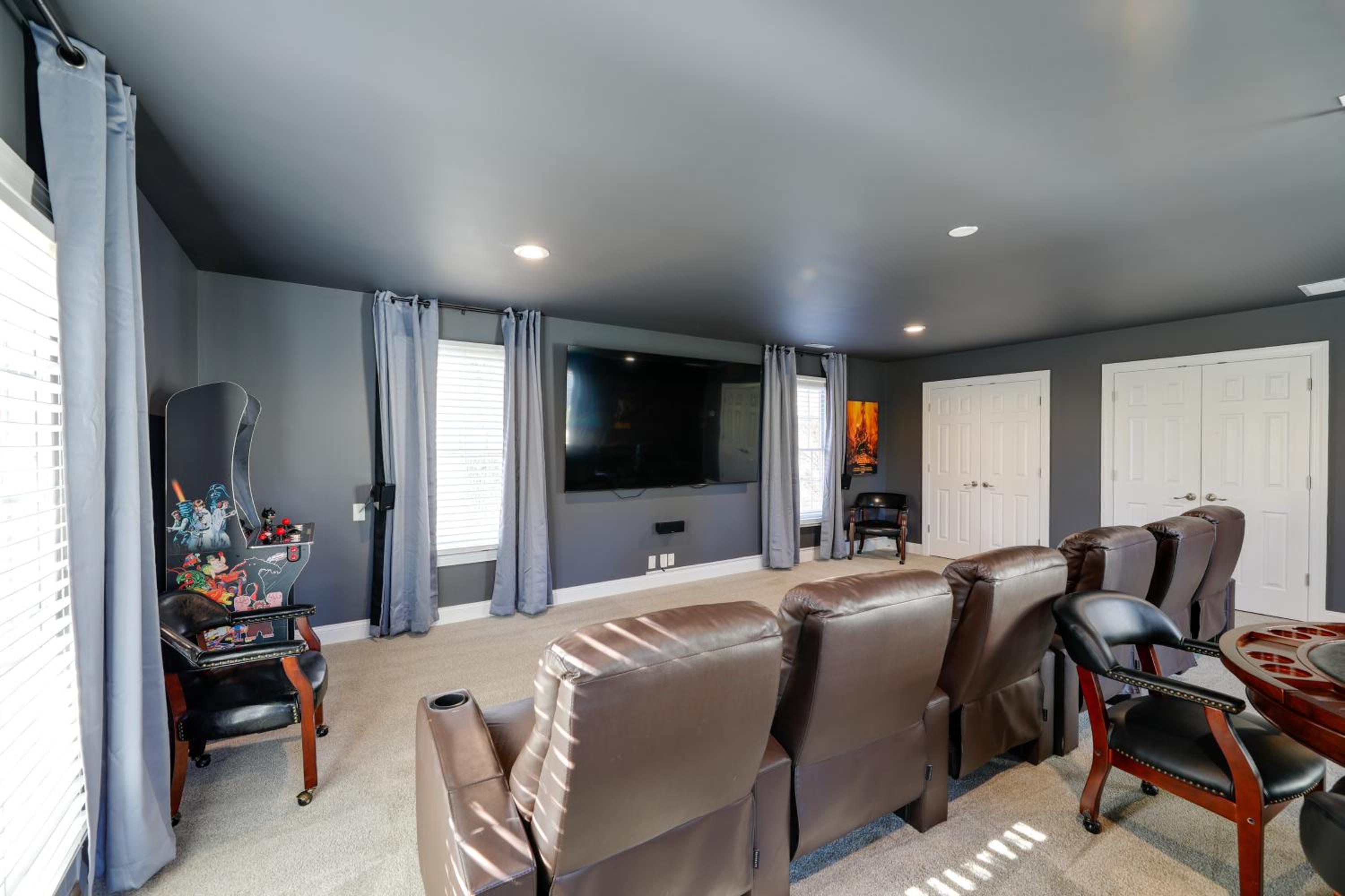 Theater Room and Deck at Massive Salt Pond Home!