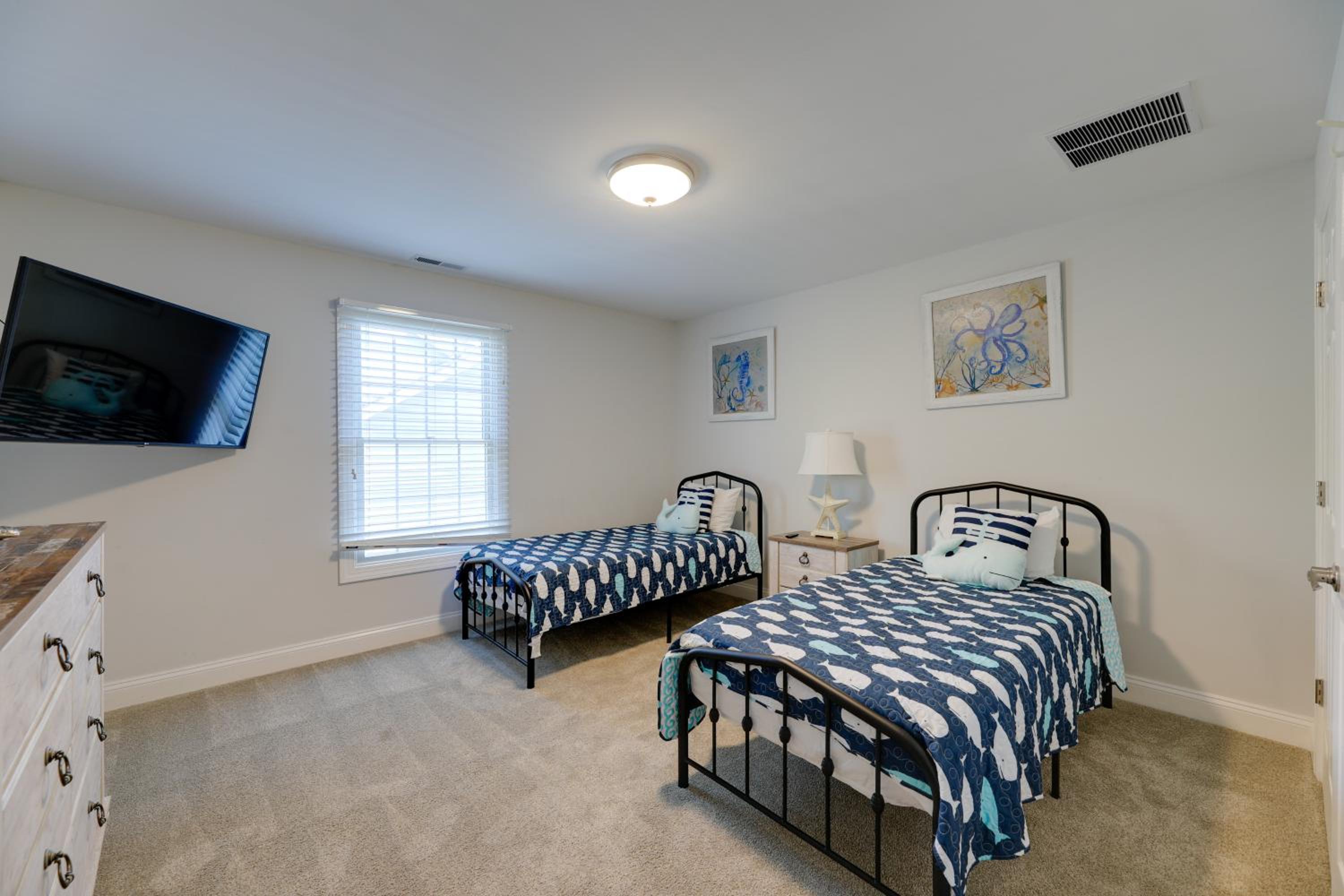 Theater Room and Deck at Massive Salt Pond Home!