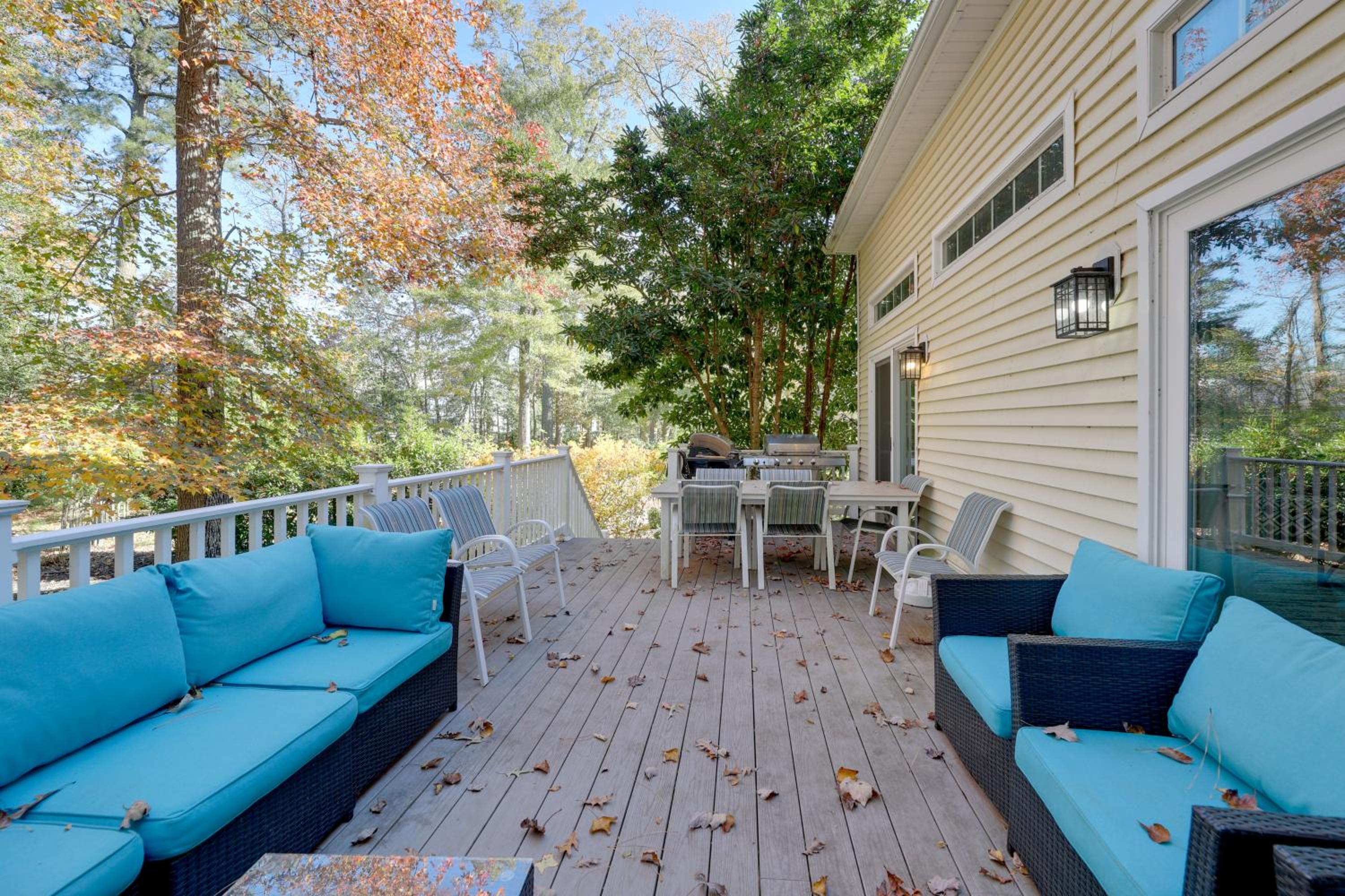 Theater Room and Deck at Massive Salt Pond Home!