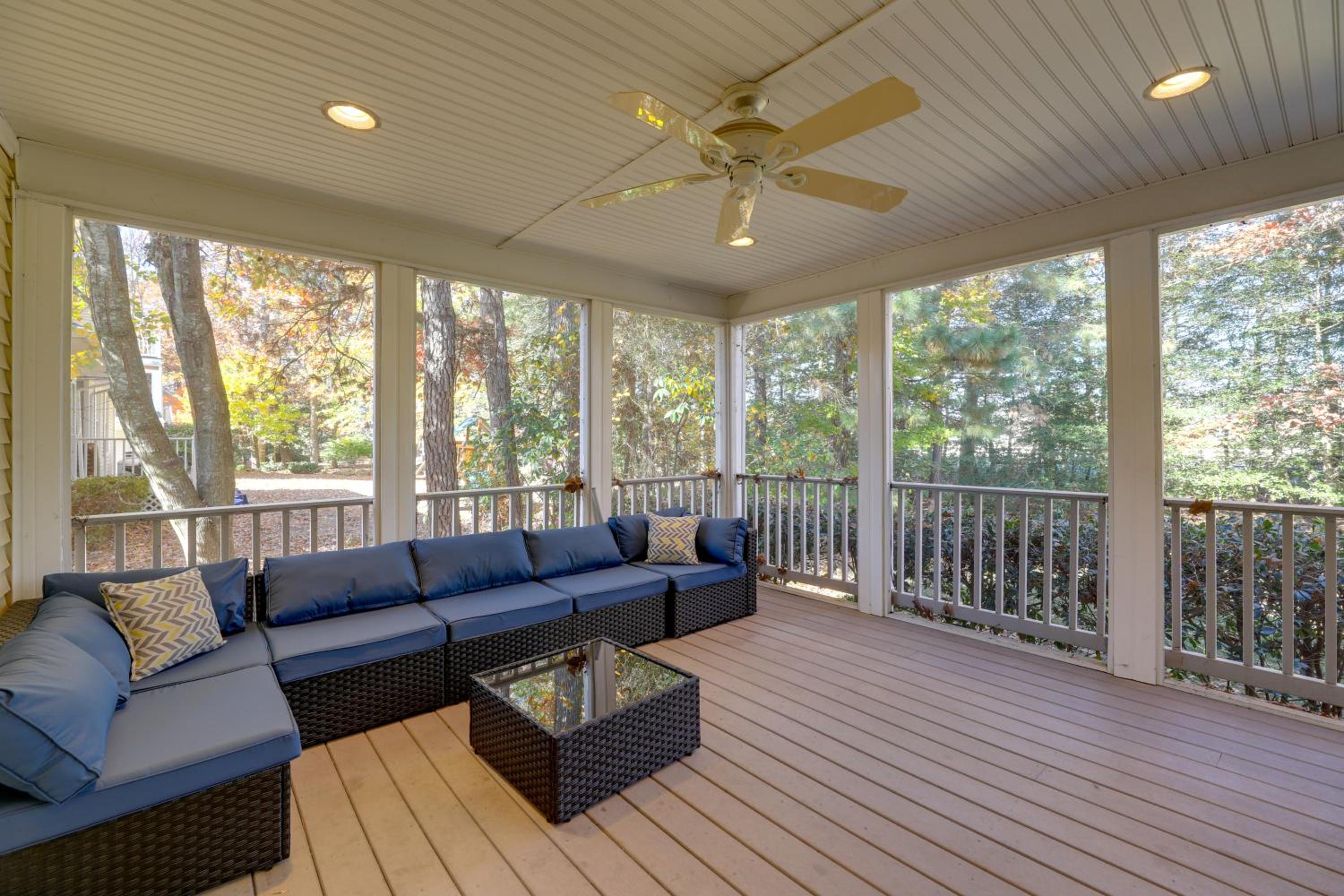 Theater Room and Deck at Massive Salt Pond Home!
