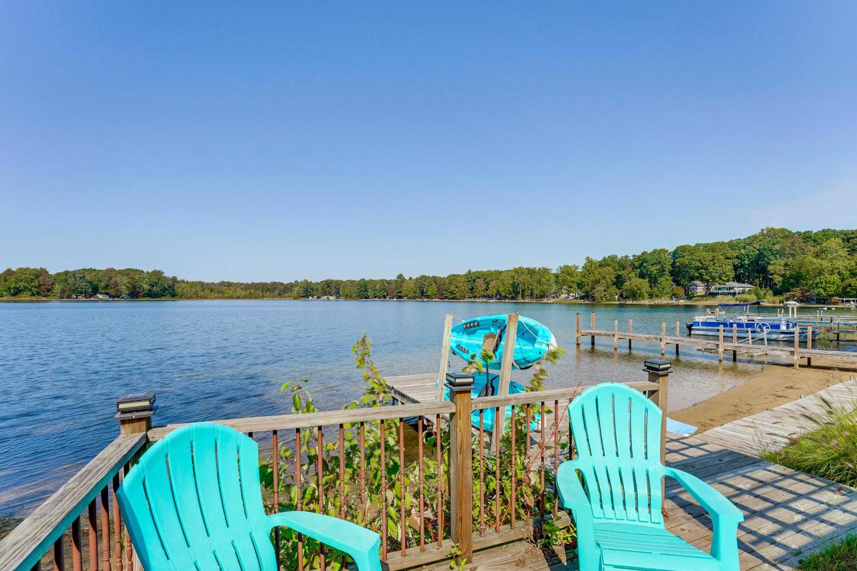 Dock and Gazebo! Lakefront Duplex Near South Haven