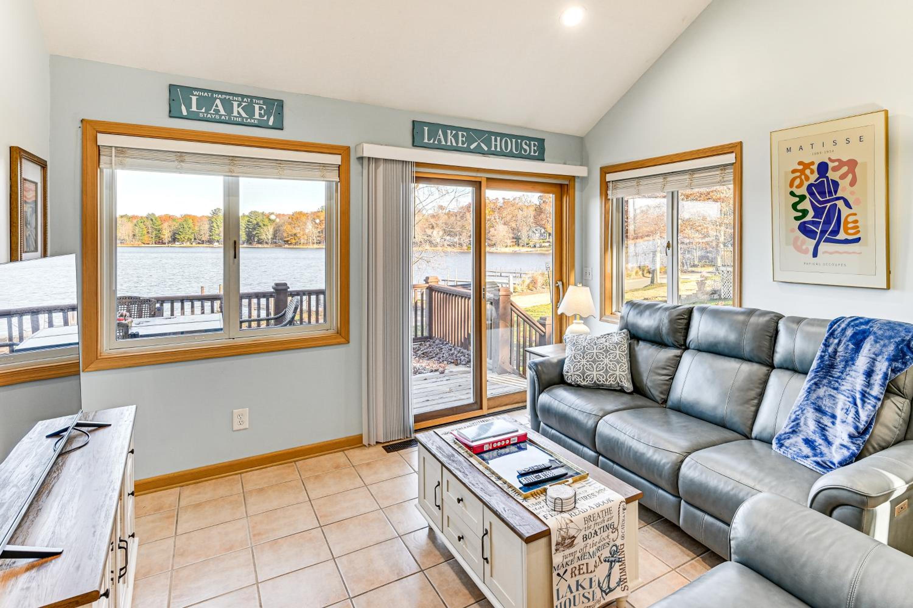 Dock and Gazebo! Lakefront Duplex Near South Haven