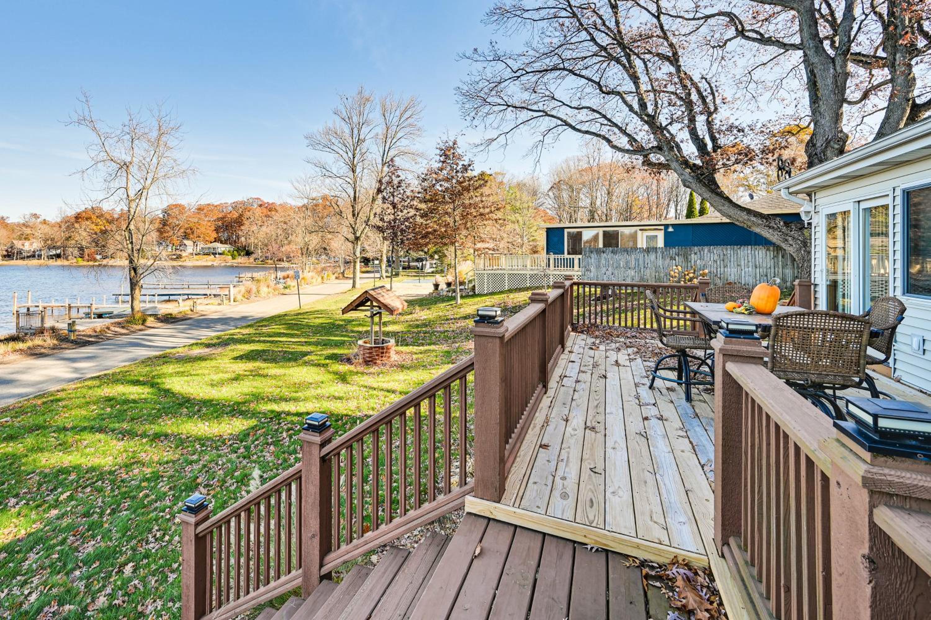 Dock and Gazebo! Lakefront Duplex Near South Haven
