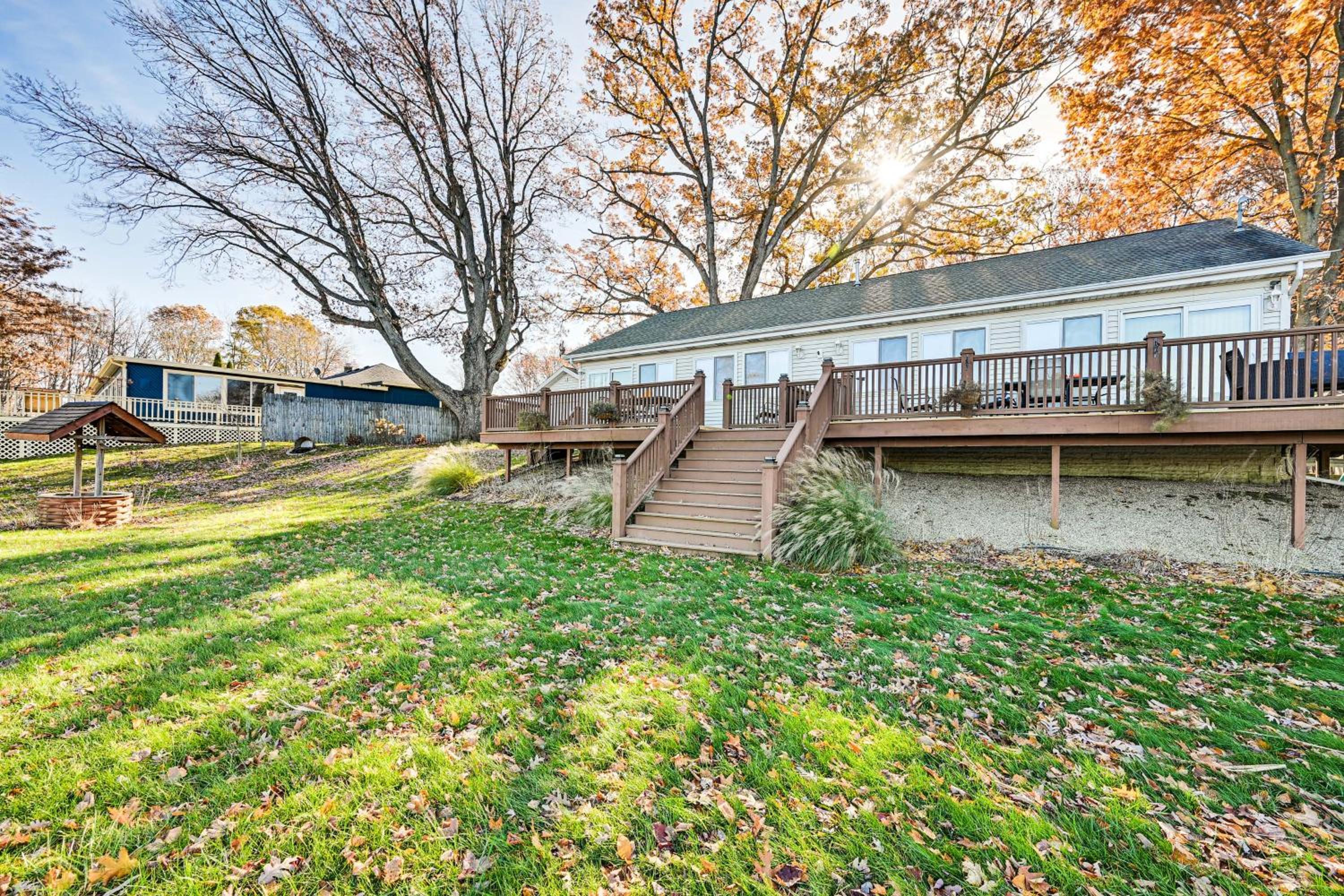 Dock and Gazebo! Lakefront Duplex Near South Haven