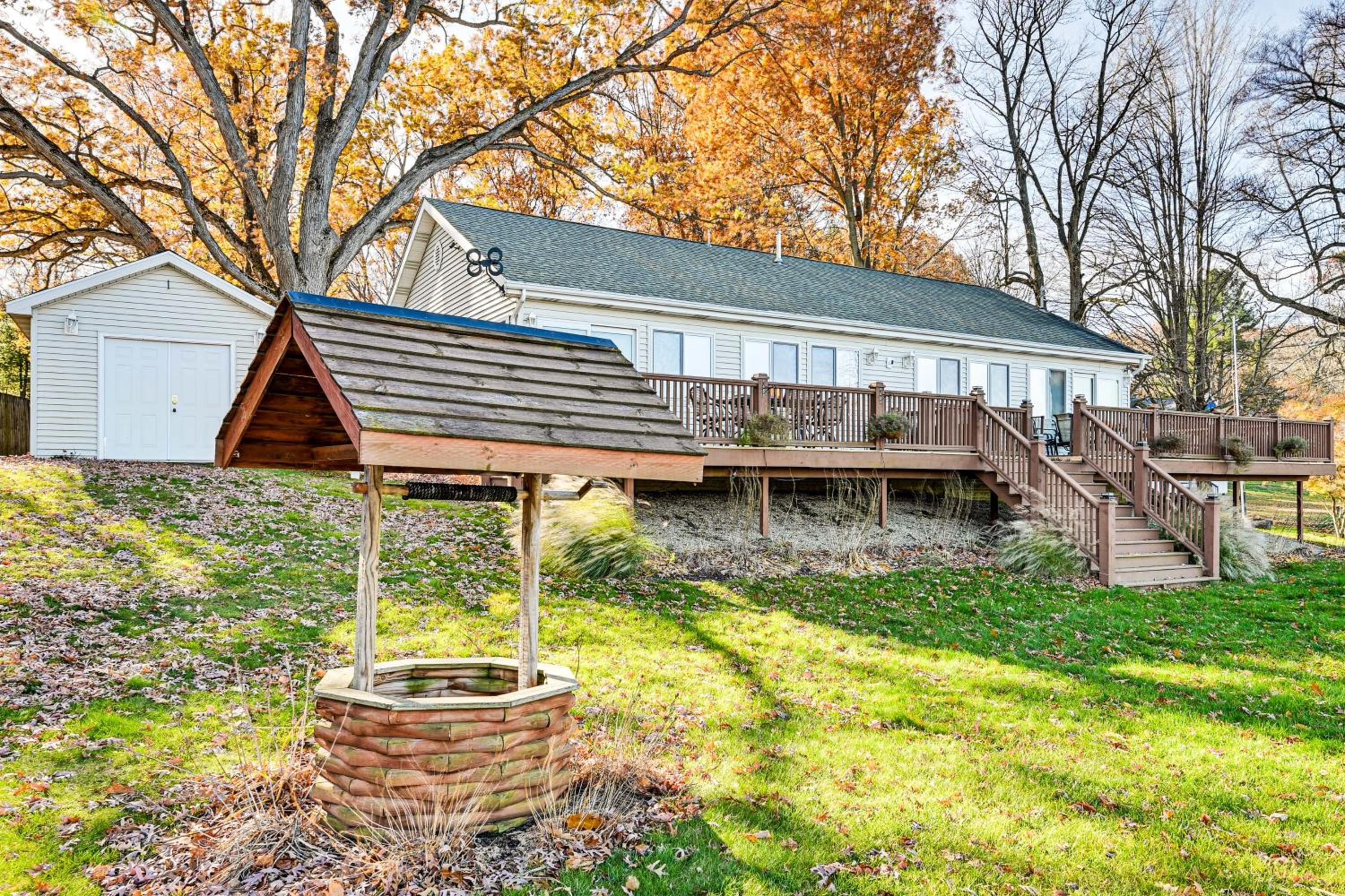 Dock and Gazebo! Lakefront Duplex Near South Haven
