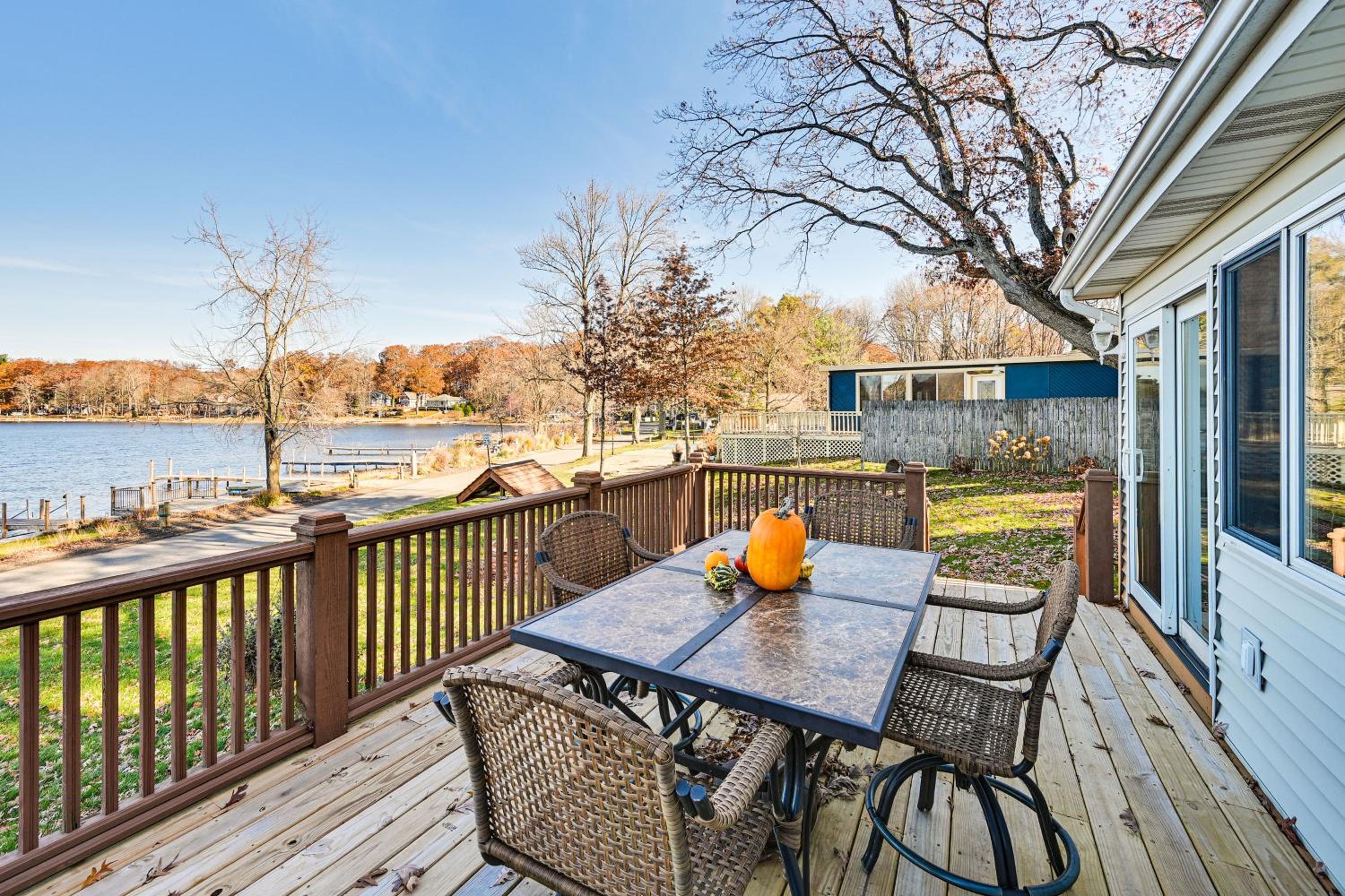 Dock and Gazebo! Lakefront Duplex Near South Haven