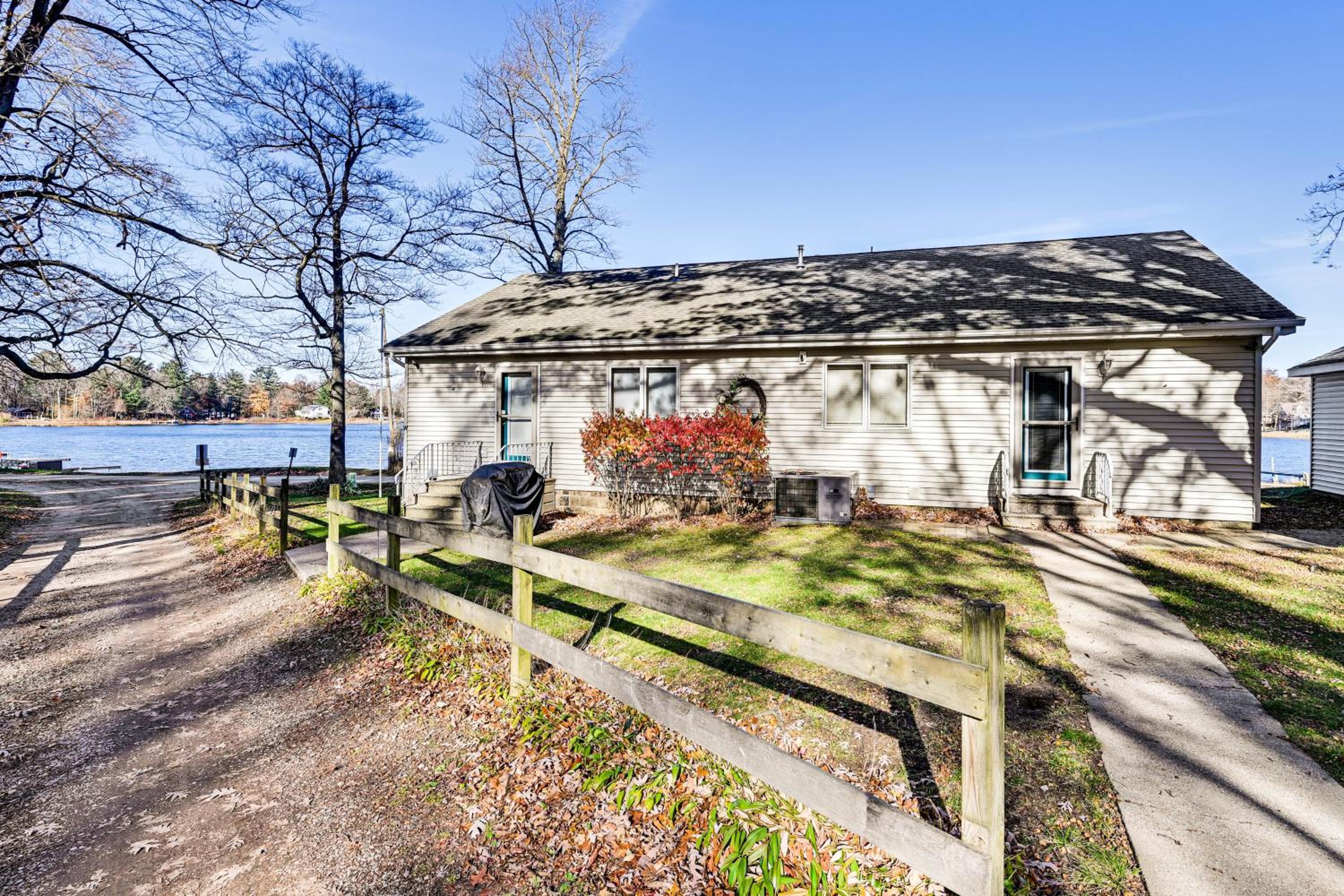 Dock and Gazebo! Lakefront Duplex Near South Haven