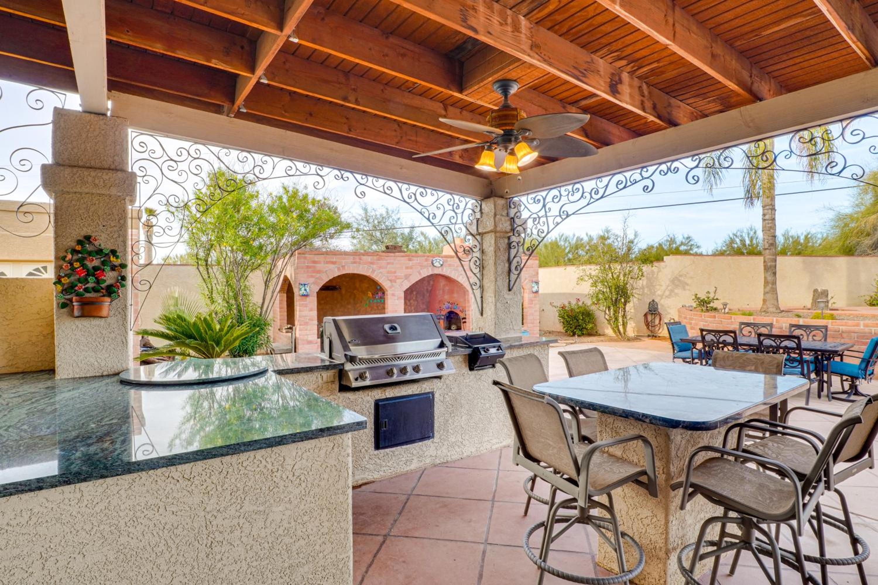 Resort-Style Backyard and Pool Luxe Tucson Home