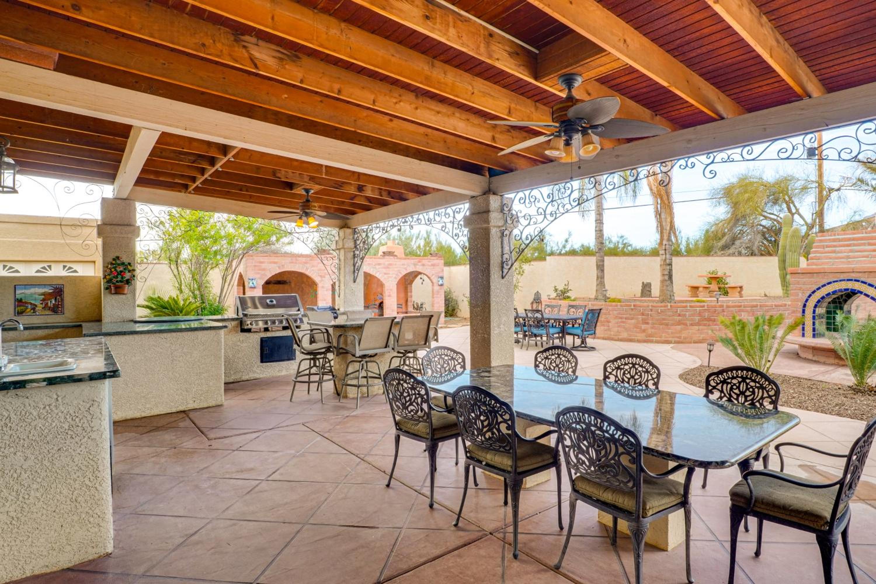Resort-Style Backyard and Pool Luxe Tucson Home