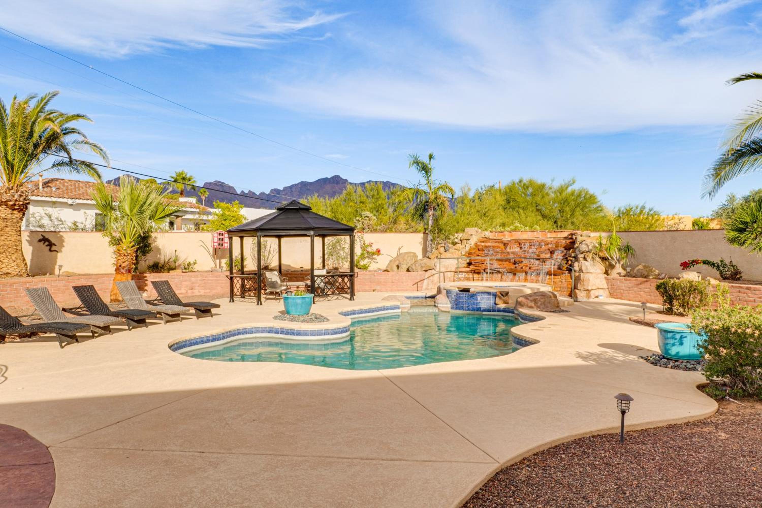 Resort-Style Backyard and Pool Luxe Tucson Home
